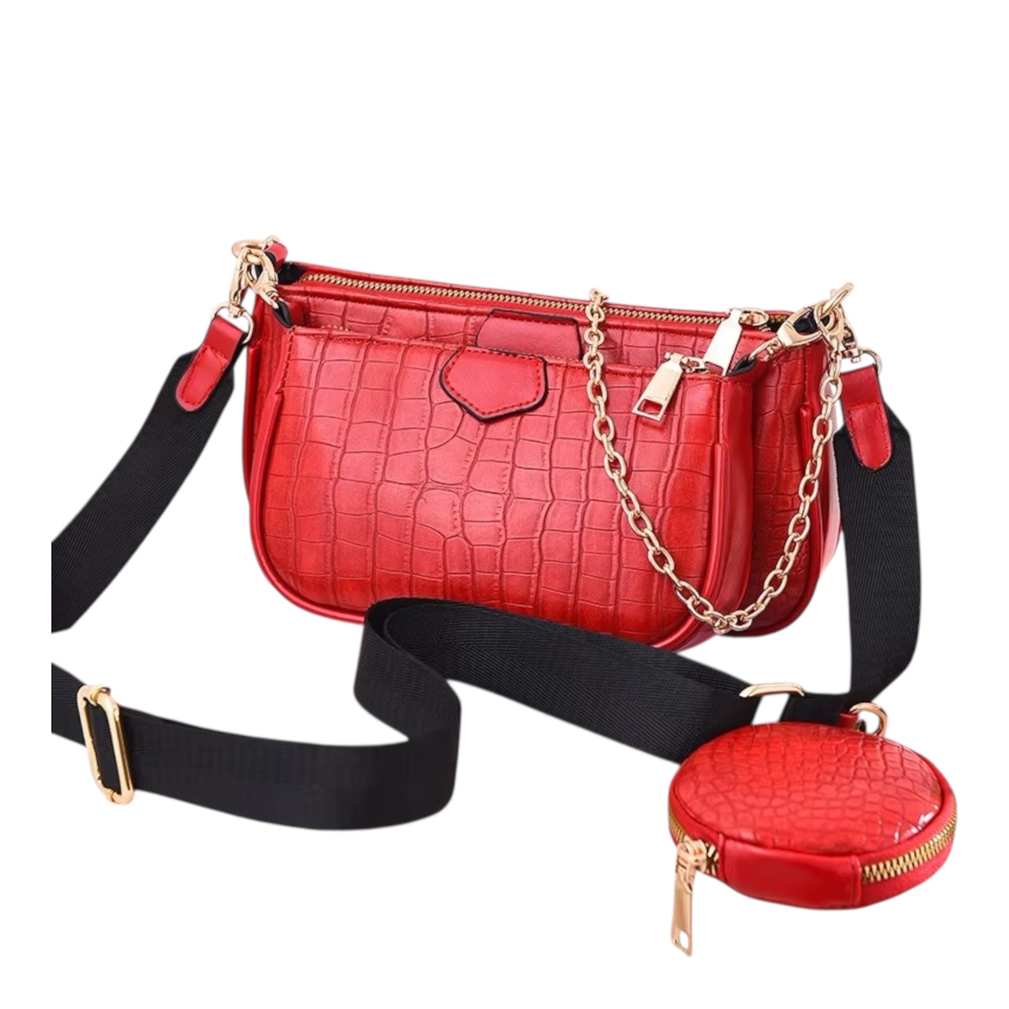Women's Shoulder Bag Two Part Multi Pocket Large Capacity Fashionable Crossbody Bag Women's Shoulder Messenger Bag