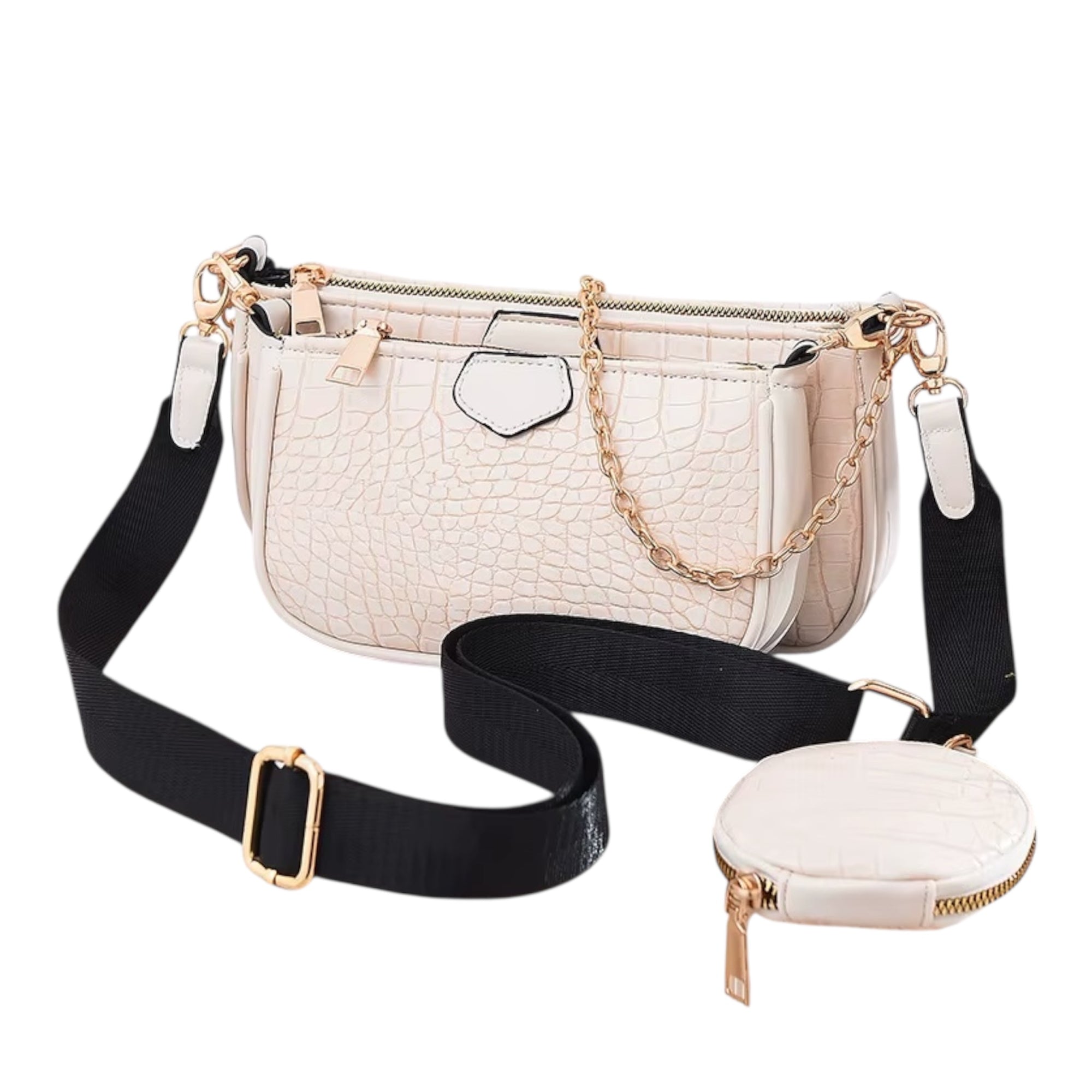 Women's Shoulder Bag Two Part Multi Pocket Large Capacity Fashionable Crossbody Bag Women's Shoulder Messenger Bag