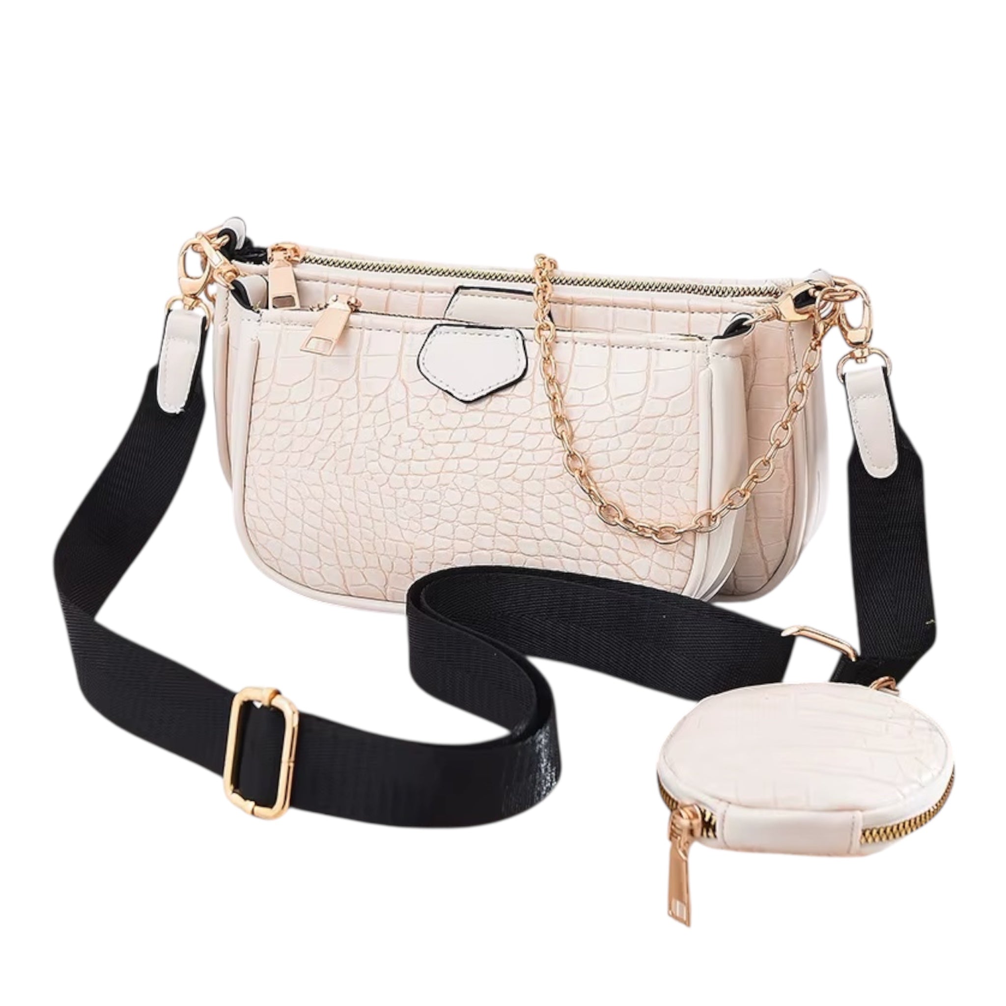 Schoudertas voor dames, tweedelige multi-pocket, grote capaciteit, modieuze crossbodytas, schoudertas voor dames