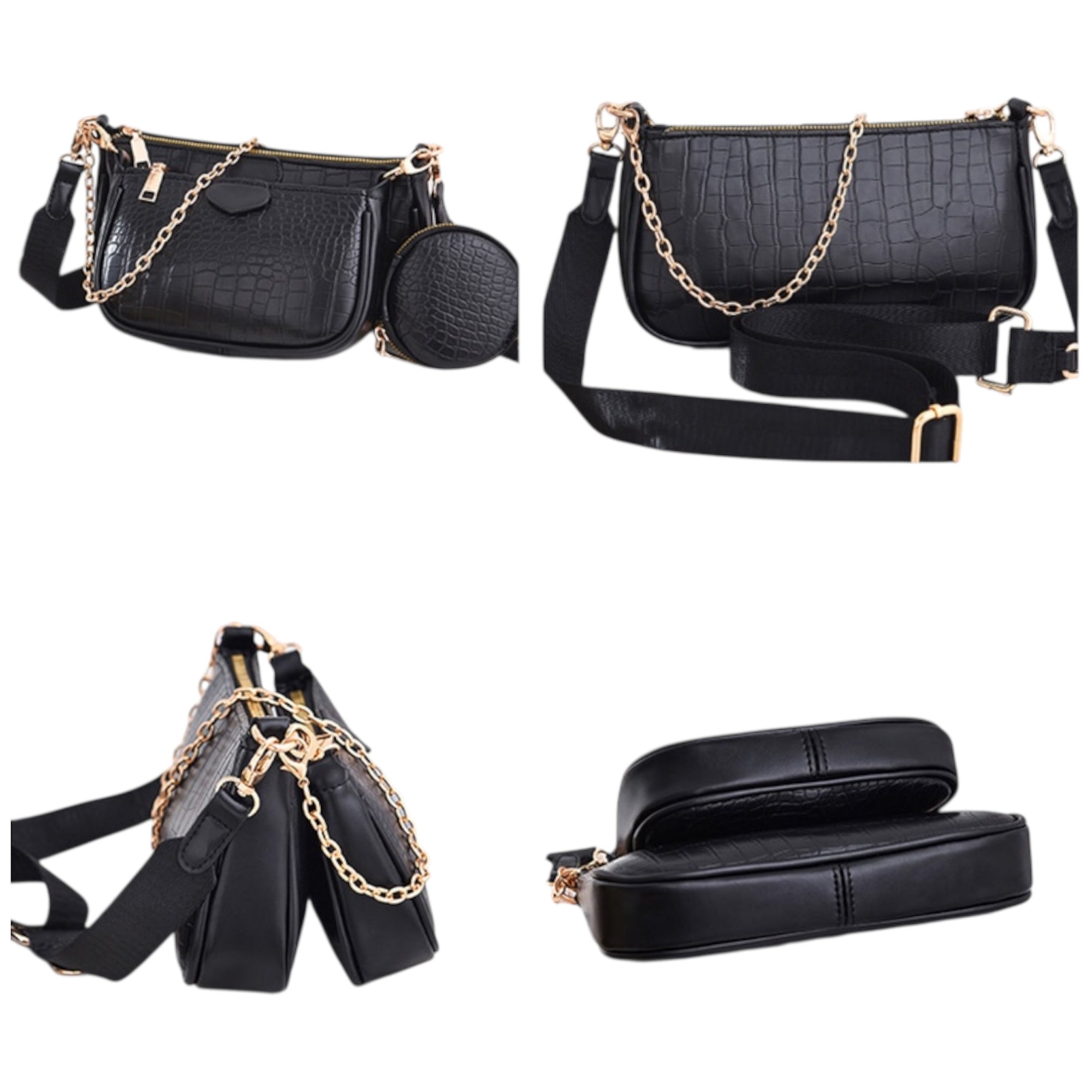 Women's Shoulder Bag Two Part Multi Pocket Large Capacity Fashionable Crossbody Bag Women's Shoulder Messenger Bag