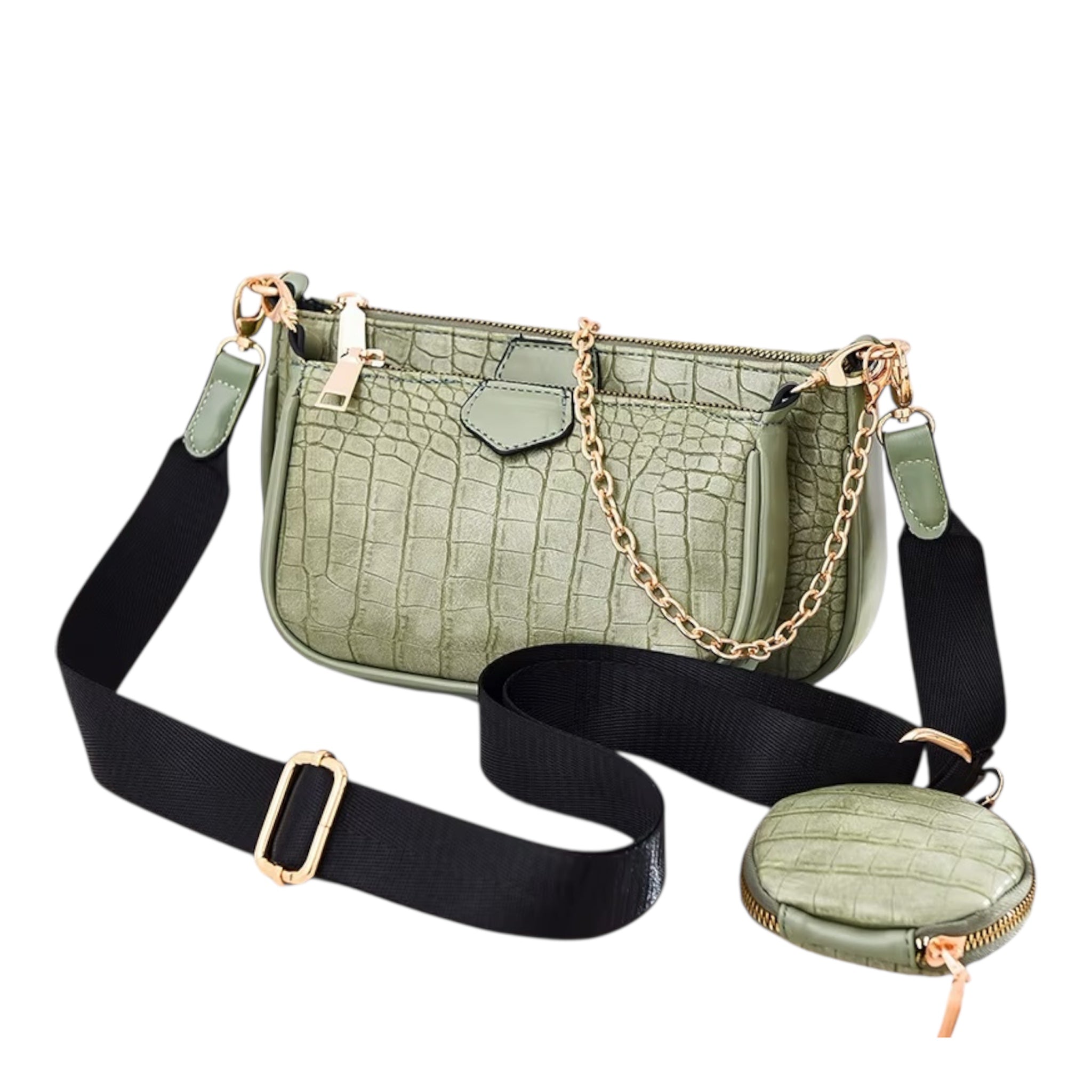 Schoudertas voor dames, tweedelige multi-pocket, grote capaciteit, modieuze crossbodytas, schoudertas voor dames