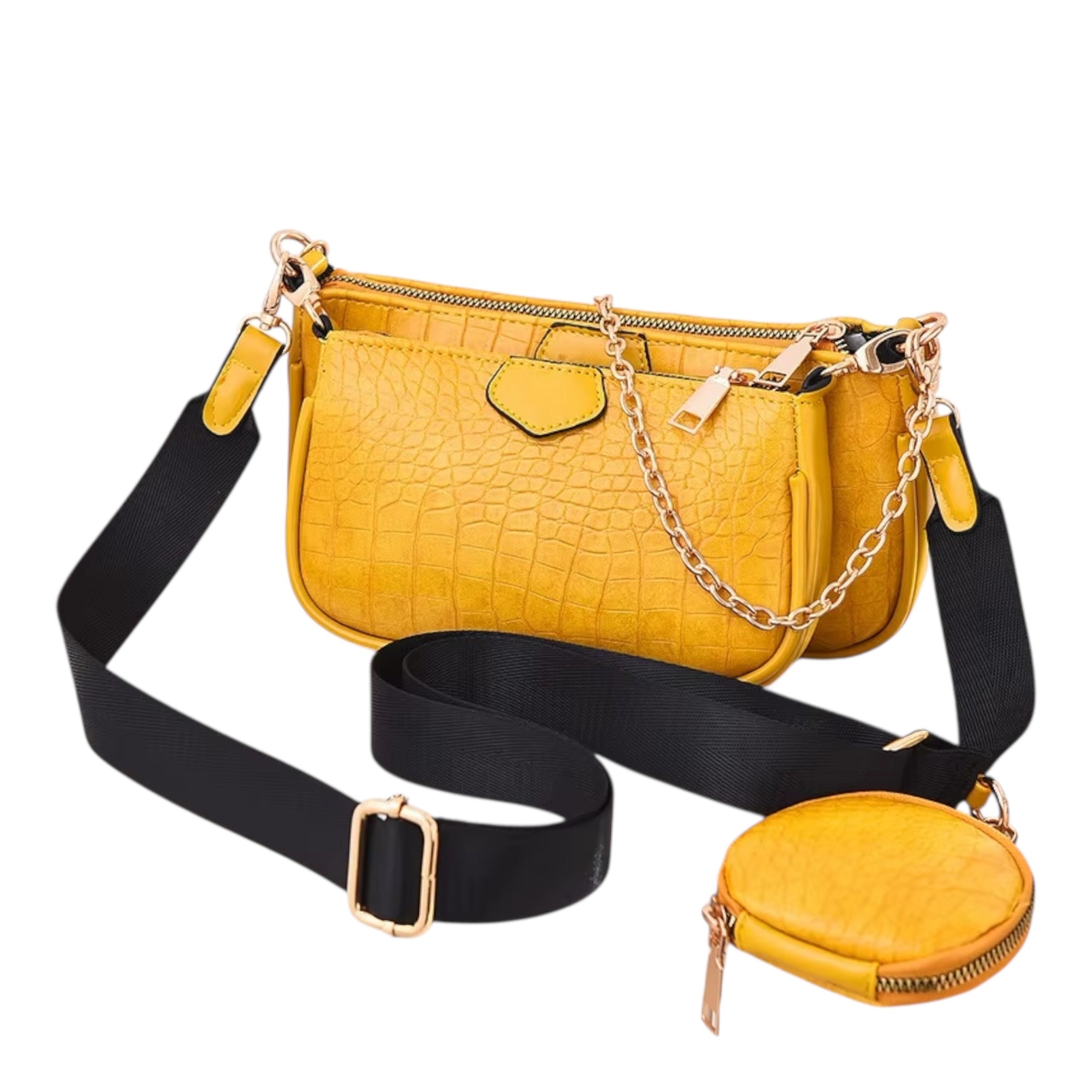 Women's Shoulder Bag Two Part Multi Pocket Large Capacity Fashionable Crossbody Bag Women's Shoulder Messenger Bag