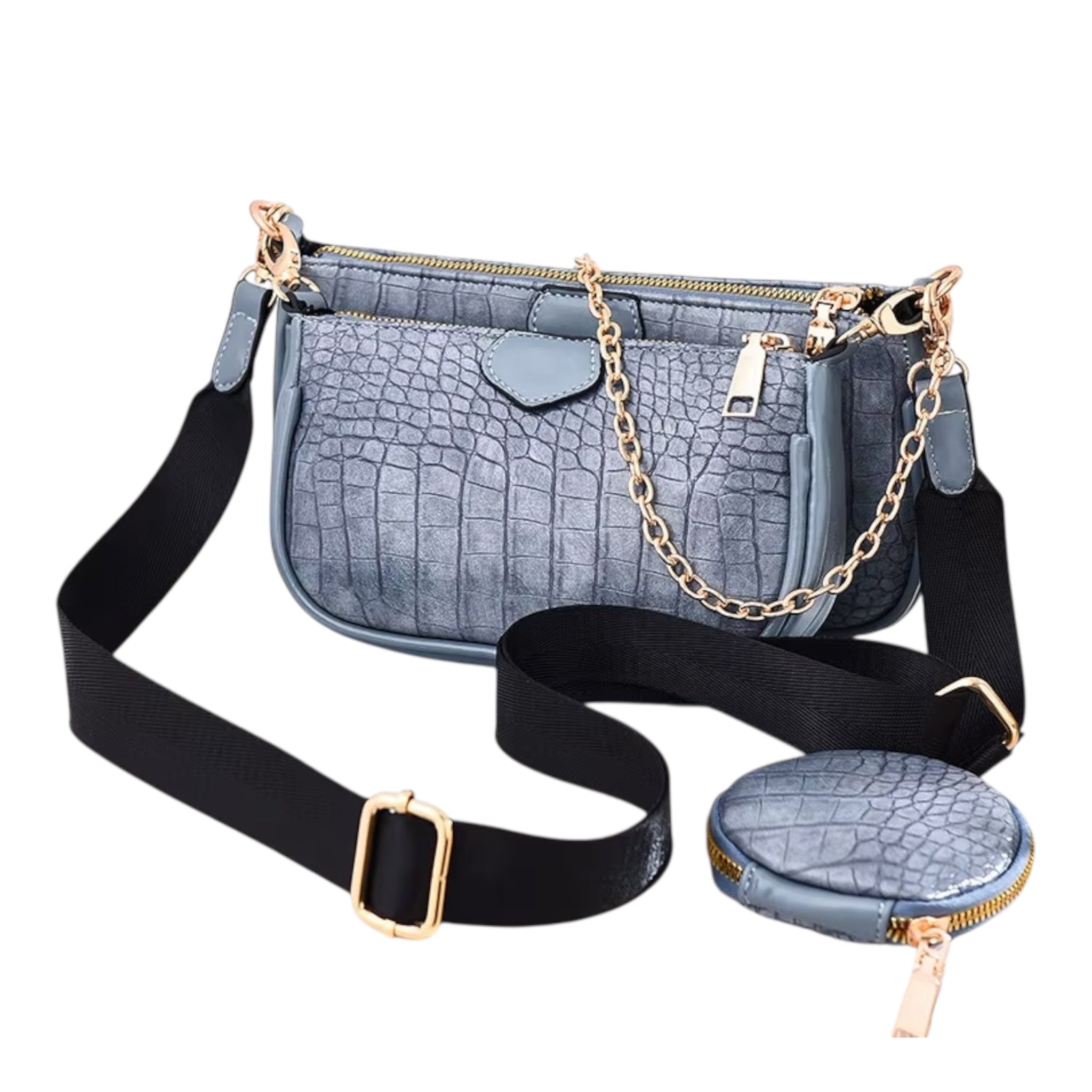 Schoudertas voor dames, tweedelige multi-pocket, grote capaciteit, modieuze crossbodytas, schoudertas voor dames