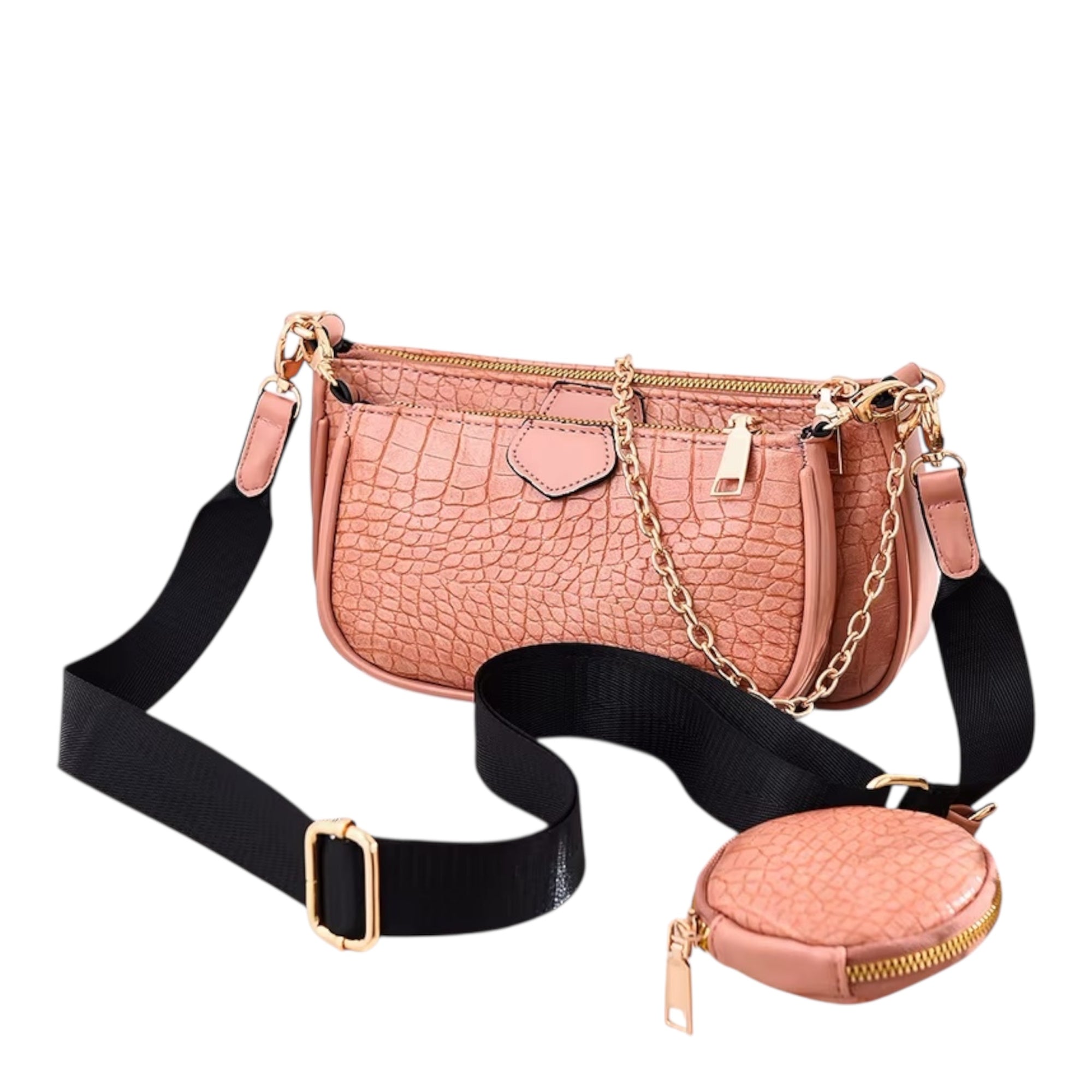 Women's Shoulder Bag Two Part Multi Pocket Large Capacity Fashionable Crossbody Bag Women's Shoulder Messenger Bag