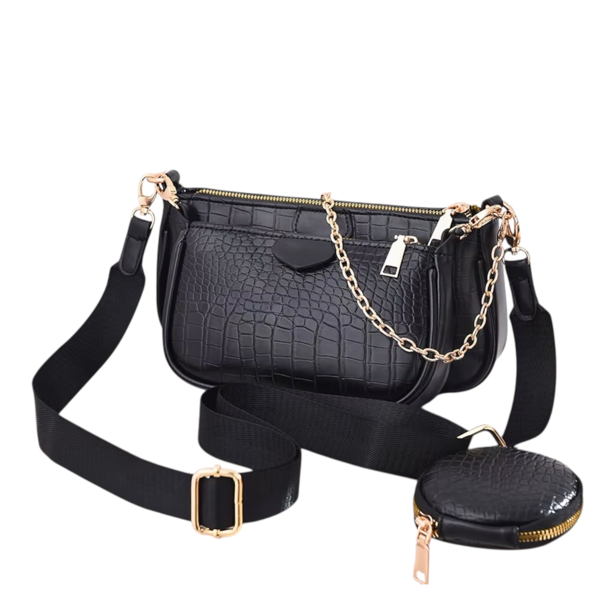 Women's Shoulder Bag Two Part Multi Pocket Large Capacity Fashionable Crossbody Bag Women's Shoulder Messenger Bag