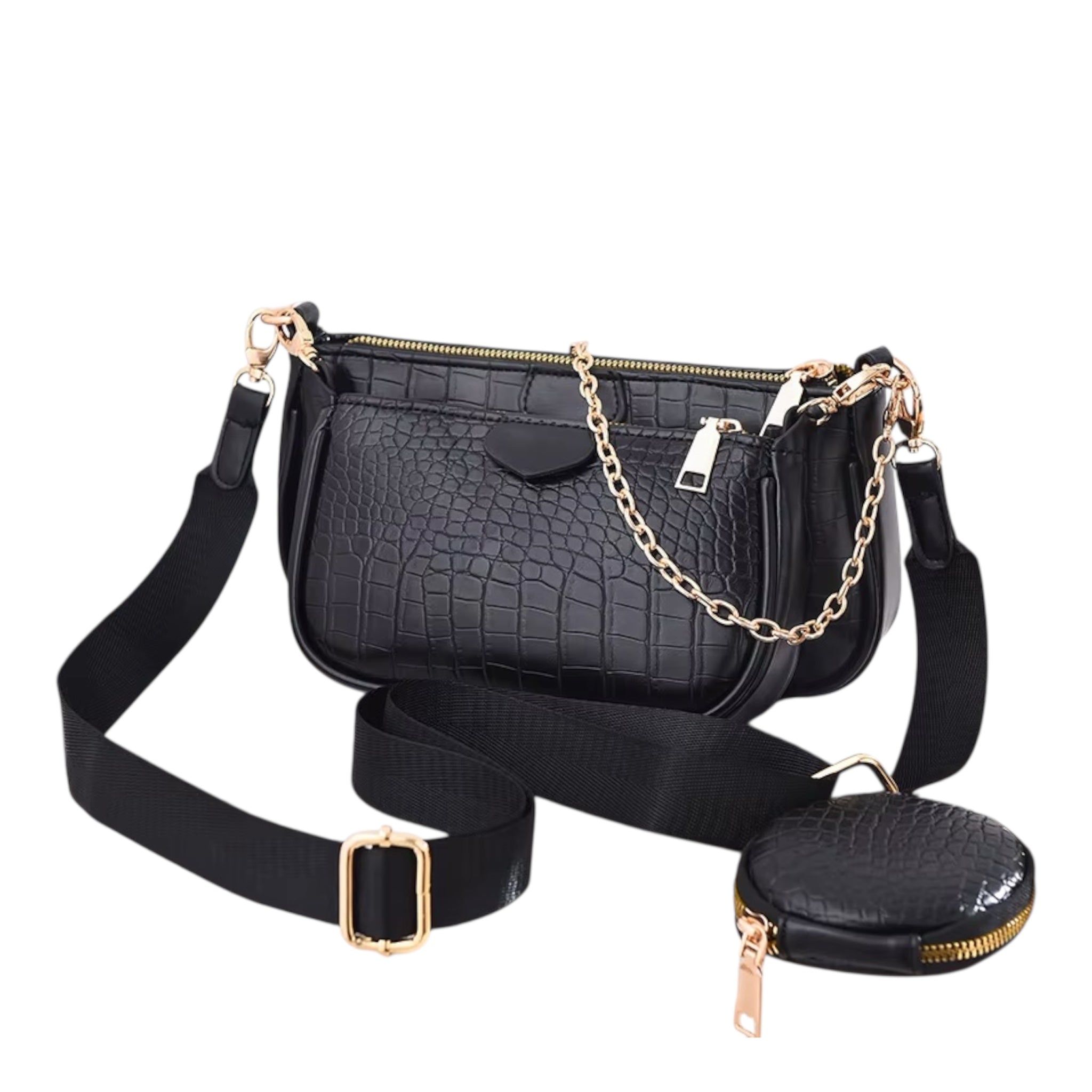 Schoudertas voor dames, tweedelige multi-pocket, grote capaciteit, modieuze crossbodytas, schoudertas voor dames