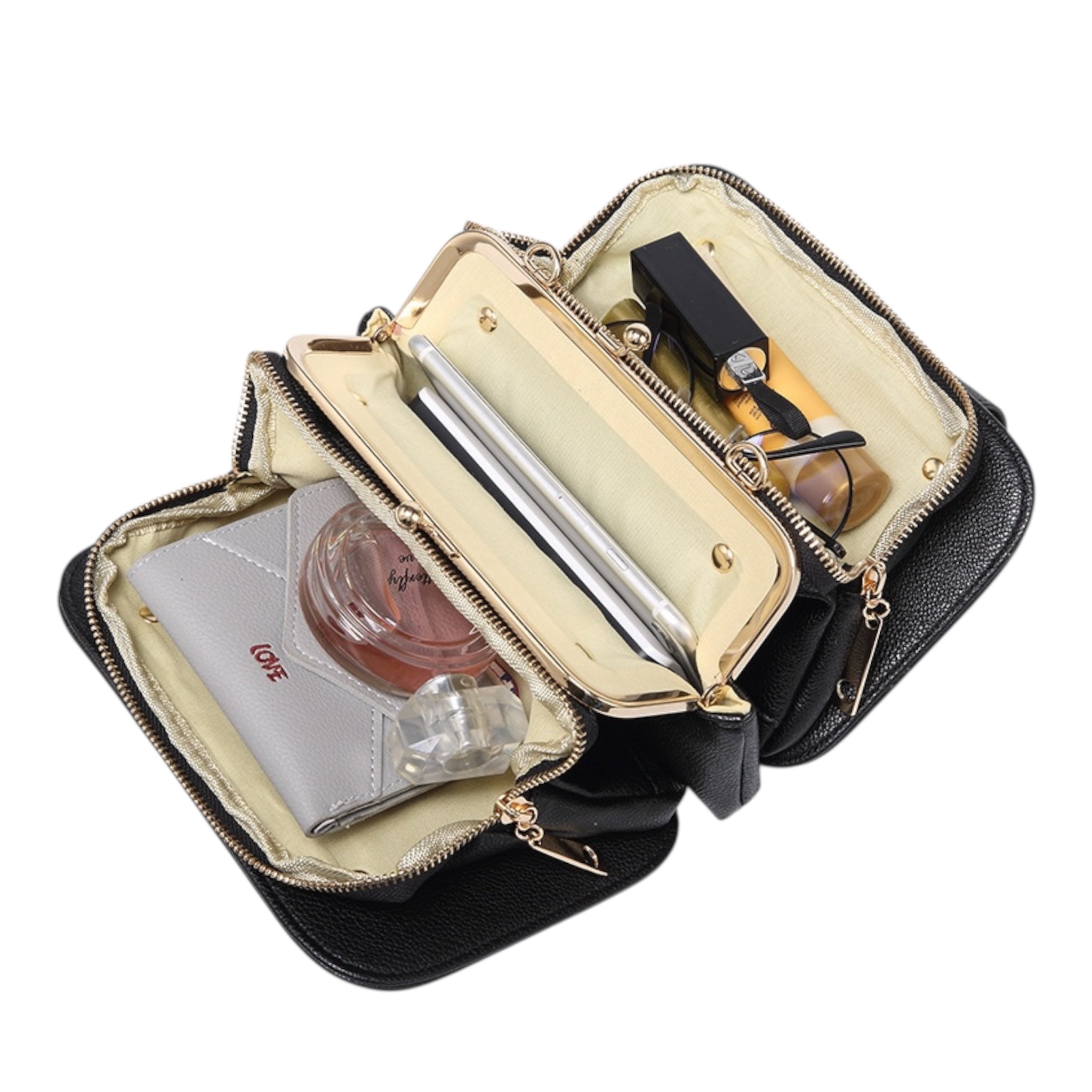 Damestas Enkele schouder diagonaal crossbody tas Meerdere zakken Grote capaciteit Originele leren dames schoudertas