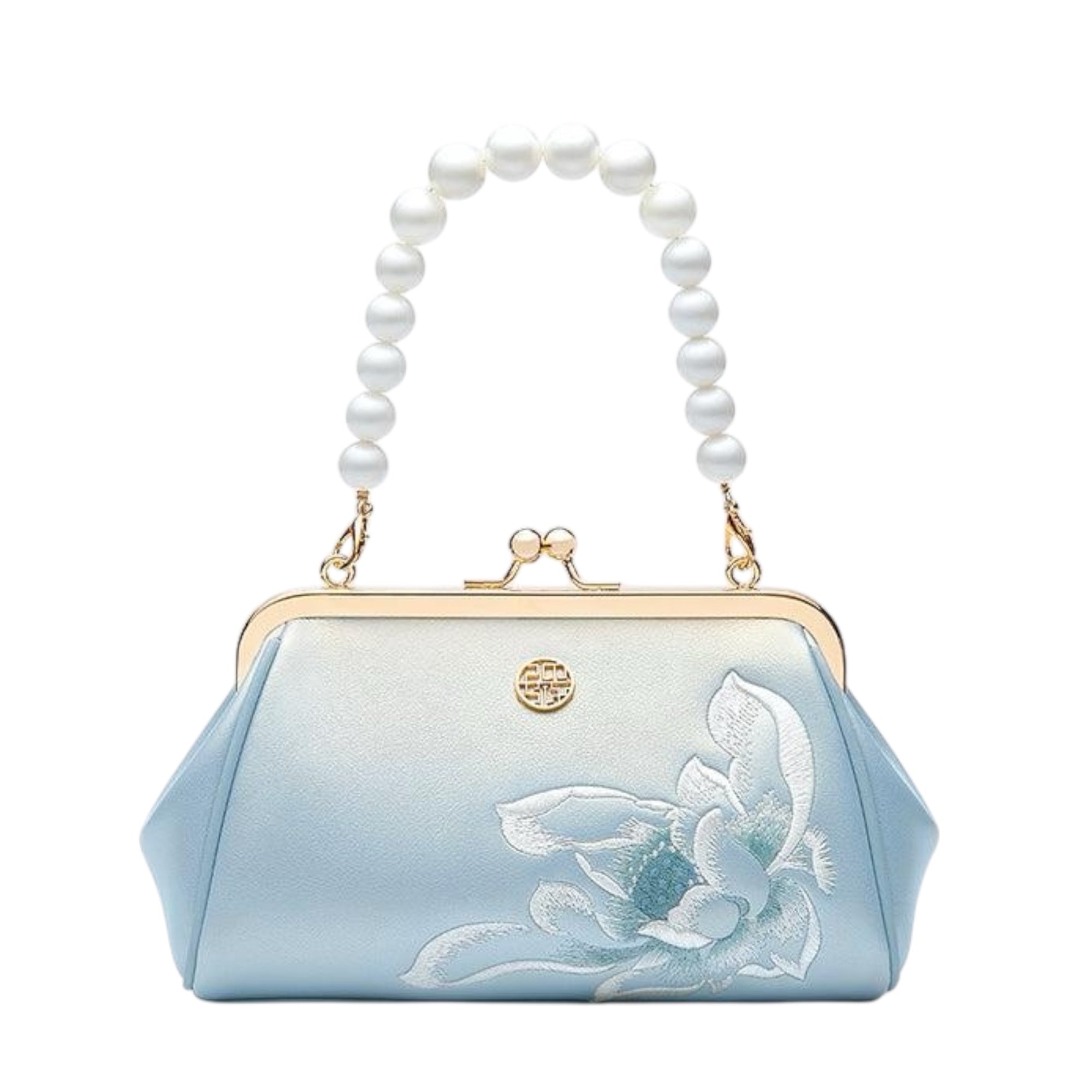 Fashionable Women's Cowhide Small Handbag Large Capacity Party Bag Embroidery Flowers Design Luxury Women's Handbag