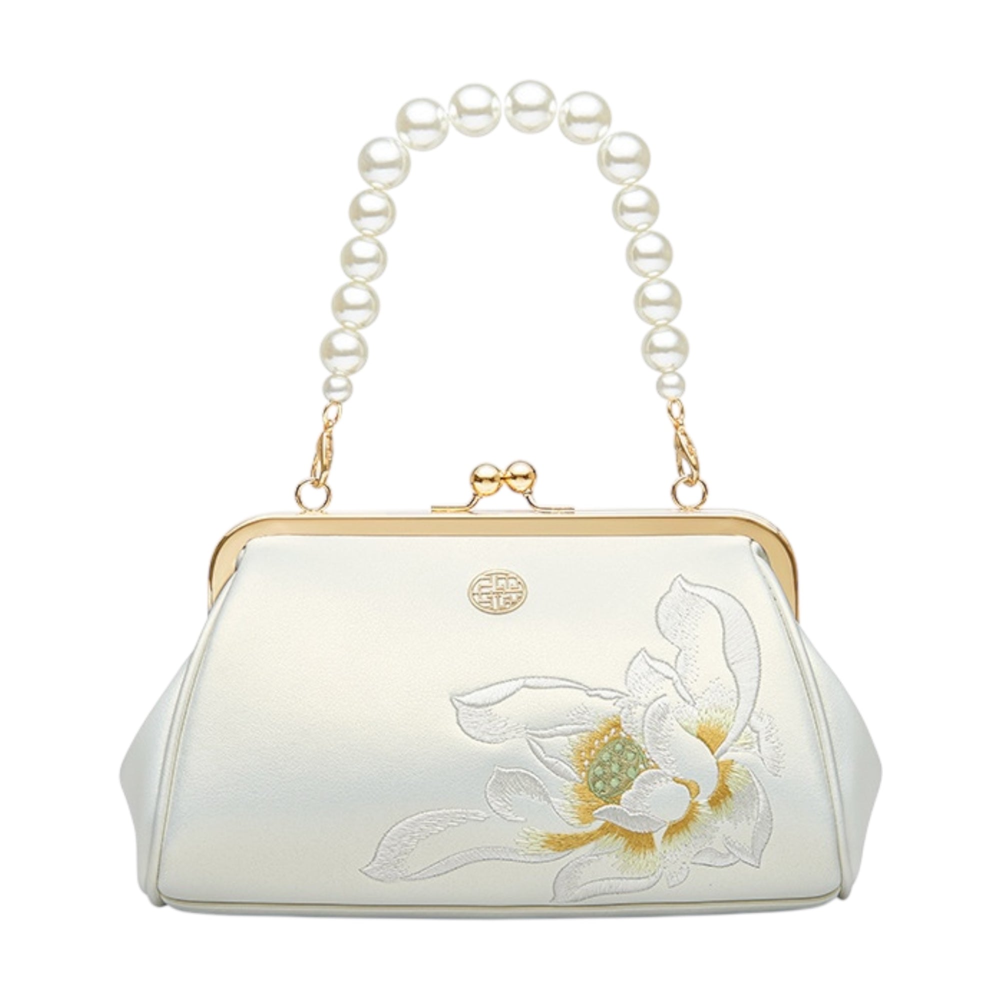 Fashionable Women's Cowhide Small Handbag Large Capacity Party Bag Embroidery Flowers Design Luxury Women's Handbag