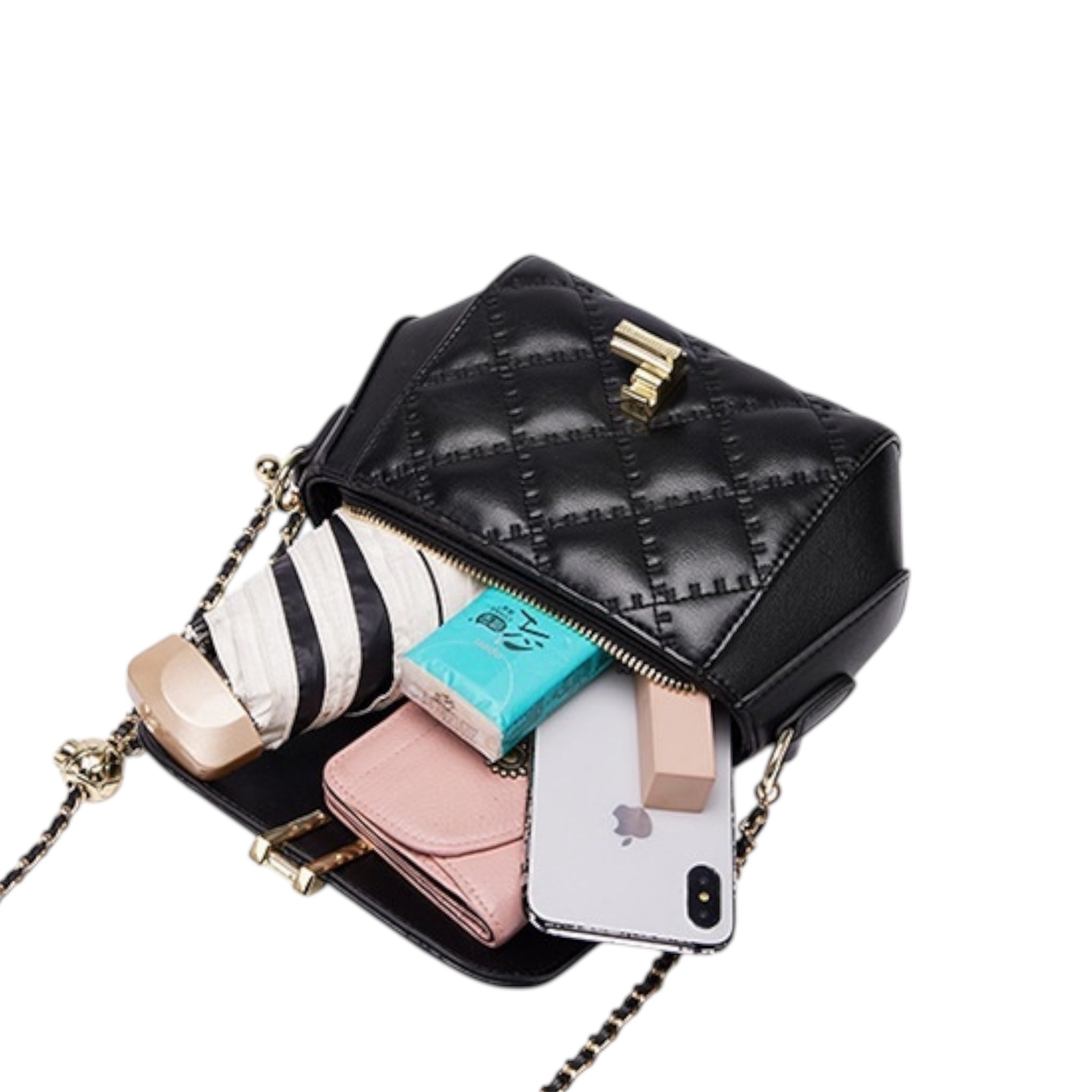 Schoudertas voor dames, grote capaciteit, echt leer, klep in de schoudertas met ketting, modieuze schoudertas voor dames
