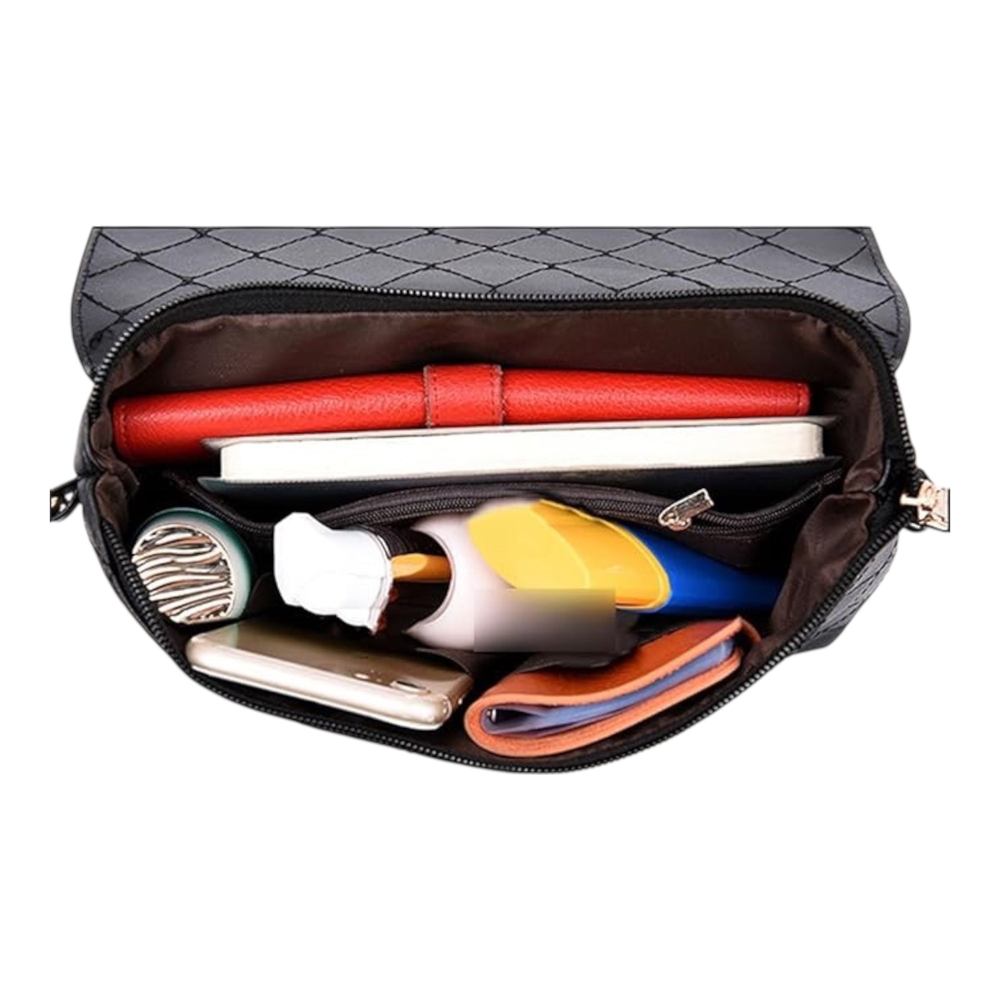 Women's Crossbody Original Soft Leather Shoulder Bag Large Capacity Multi Zipper Pocket Fashionable Women's Shoulder Bag