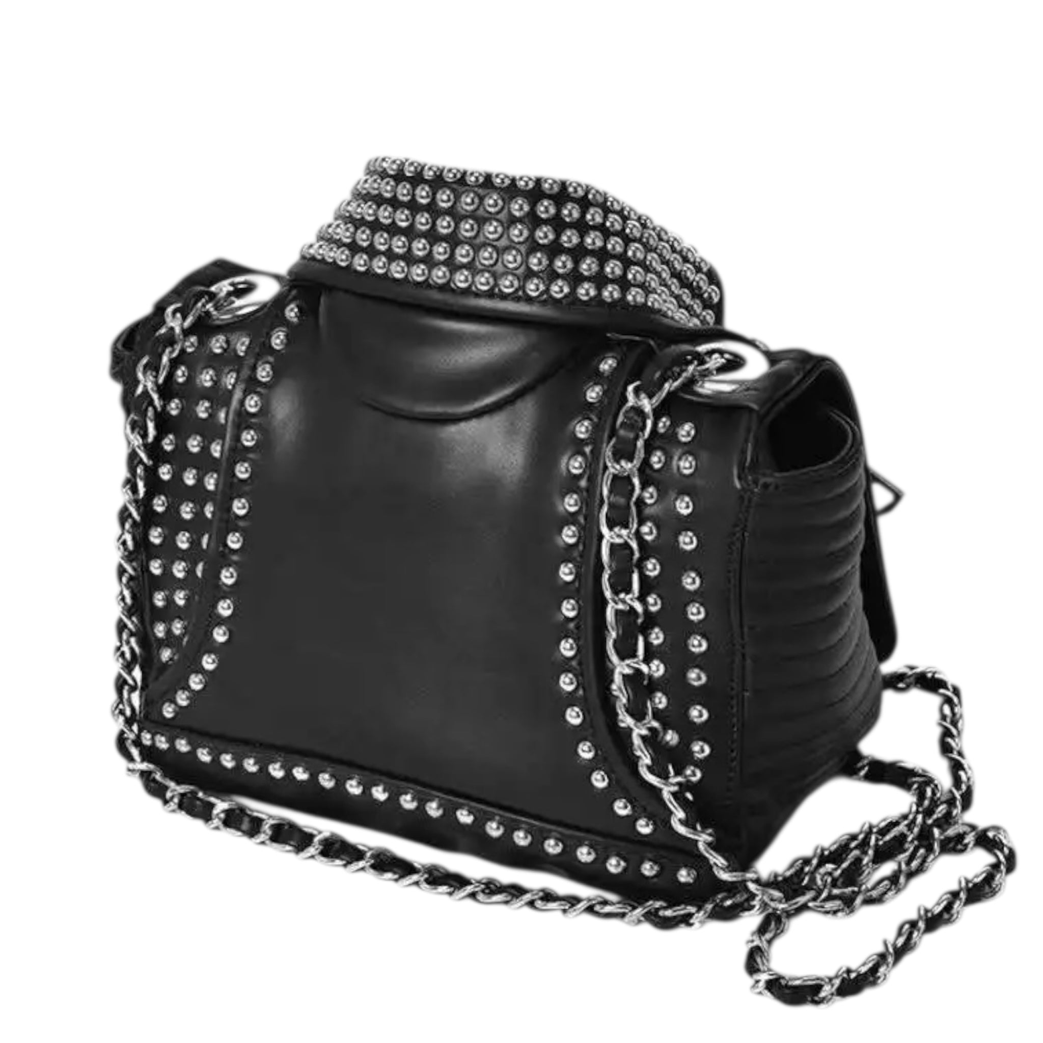 Luxe schoudertas voor dames, origineel leer, grote capaciteit, crossbodytas met gepersonaliseerde kledingklinknagels, schoudertas voor dames
