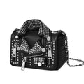Luxe schoudertas voor dames, origineel leer, grote capaciteit, crossbodytas met gepersonaliseerde kledingklinknagels, schoudertas voor dames