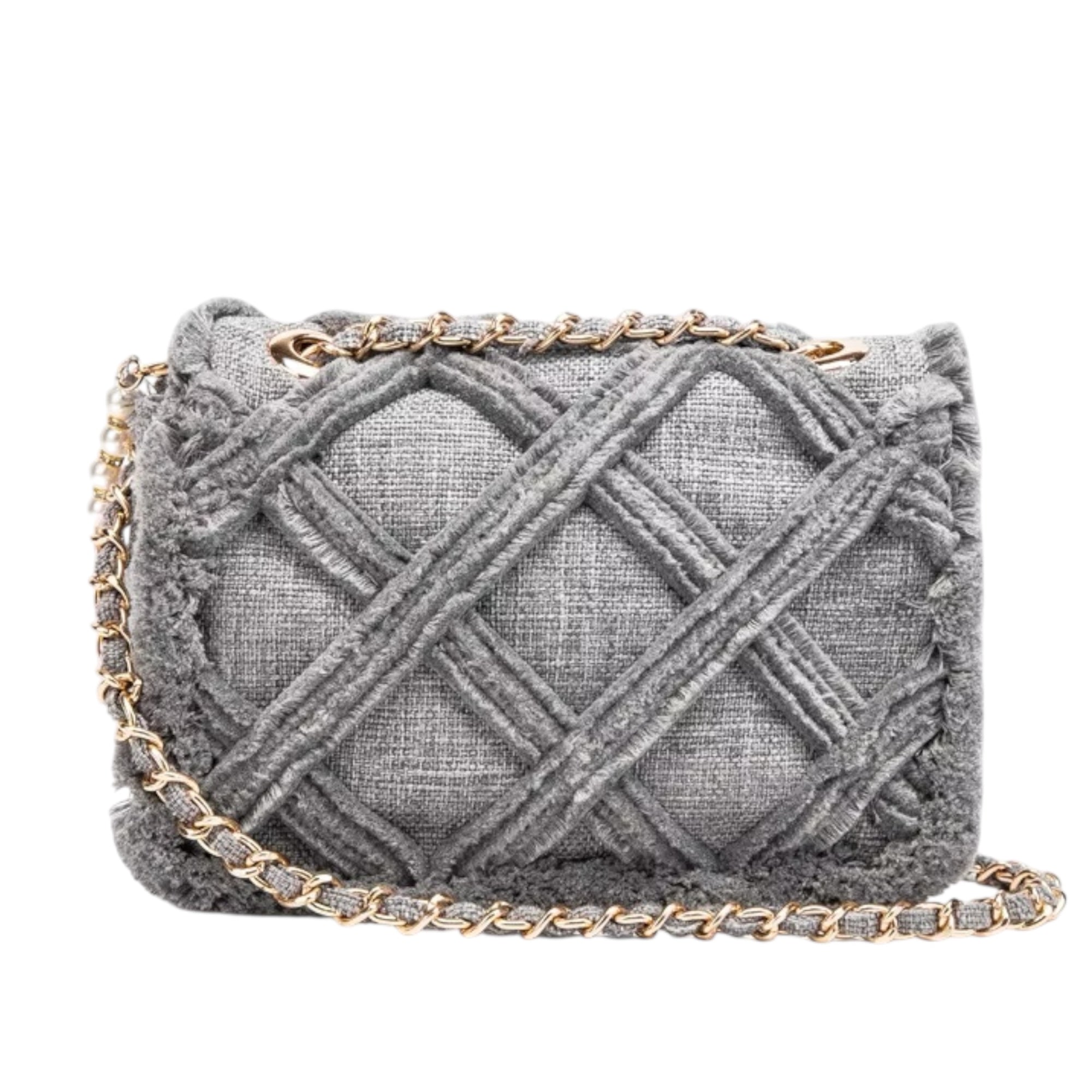 Women's  Fashionabe Shoulder Bag Large Capacity Crossbody Bag Women's Fashion Lingge Pearl Cloth  Shoulder Messenger Bag