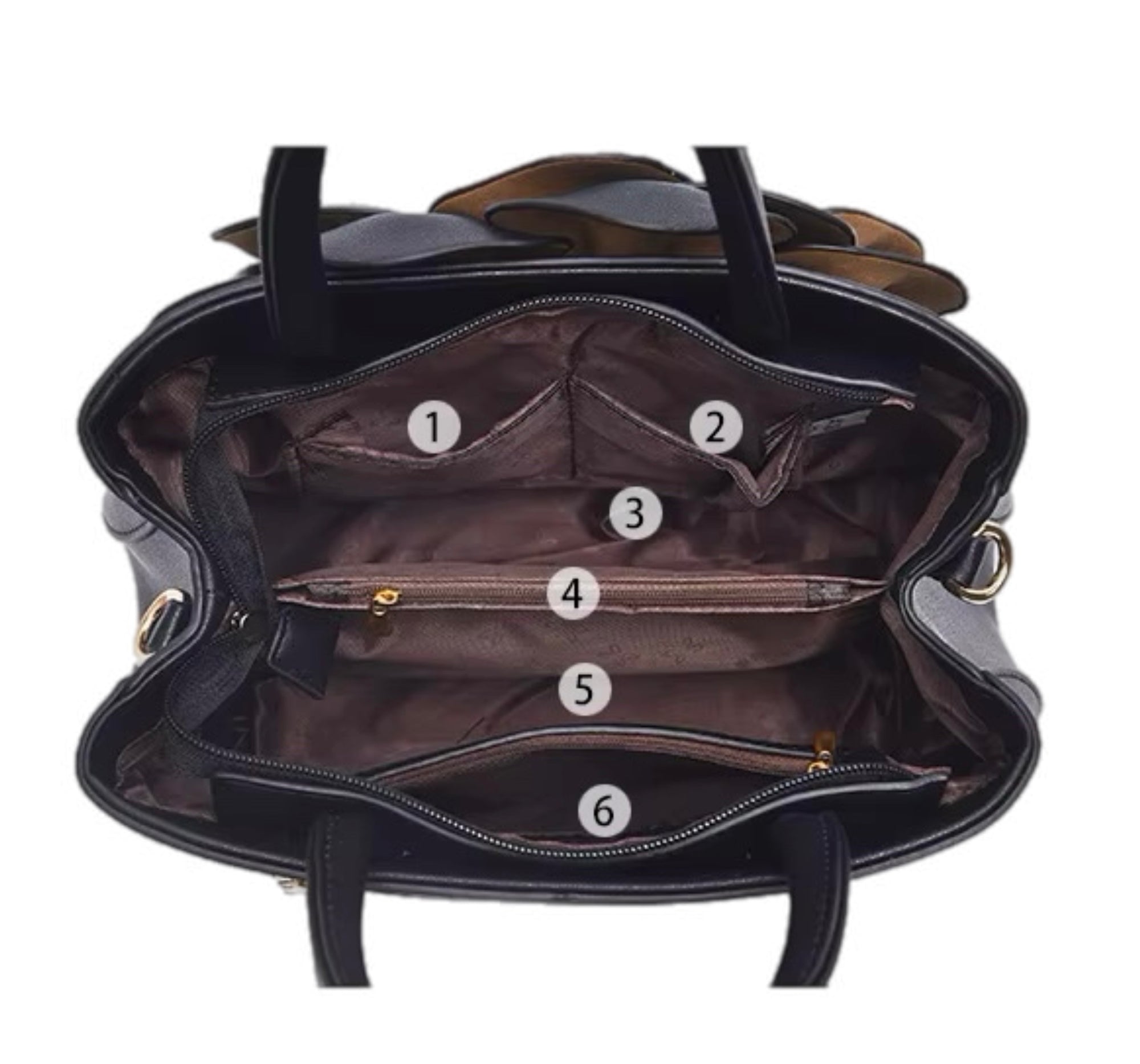 Women's Handbag Luxury Shoulder Crossbody Bag Original Leather Multi Pocket Large Capacity Women's Shoulder Bag