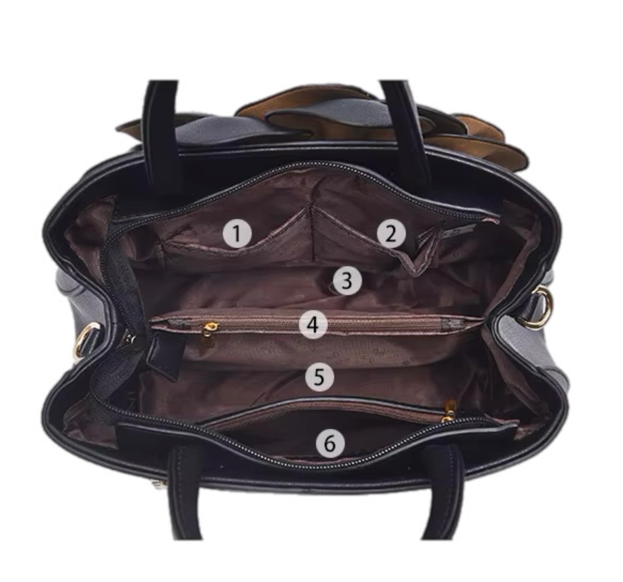 Dames handtas luxe schoudertas crossbody tas origineel leer meerdere zakken grote capaciteit dames schoudertas