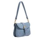 Women's Fashionable Shoulder Bag Multi Pocket Large Capacity Retro Denim Blue Underarm Bag Women's Fashion Shoulder Bag