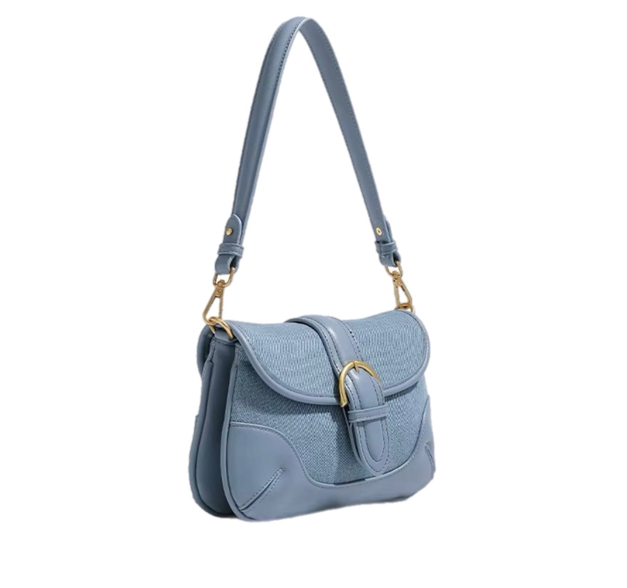 Modieuze schoudertas voor dames, meerdere zakken, grote capaciteit, retro denimblauwe okseltas, modieuze schoudertas voor dames