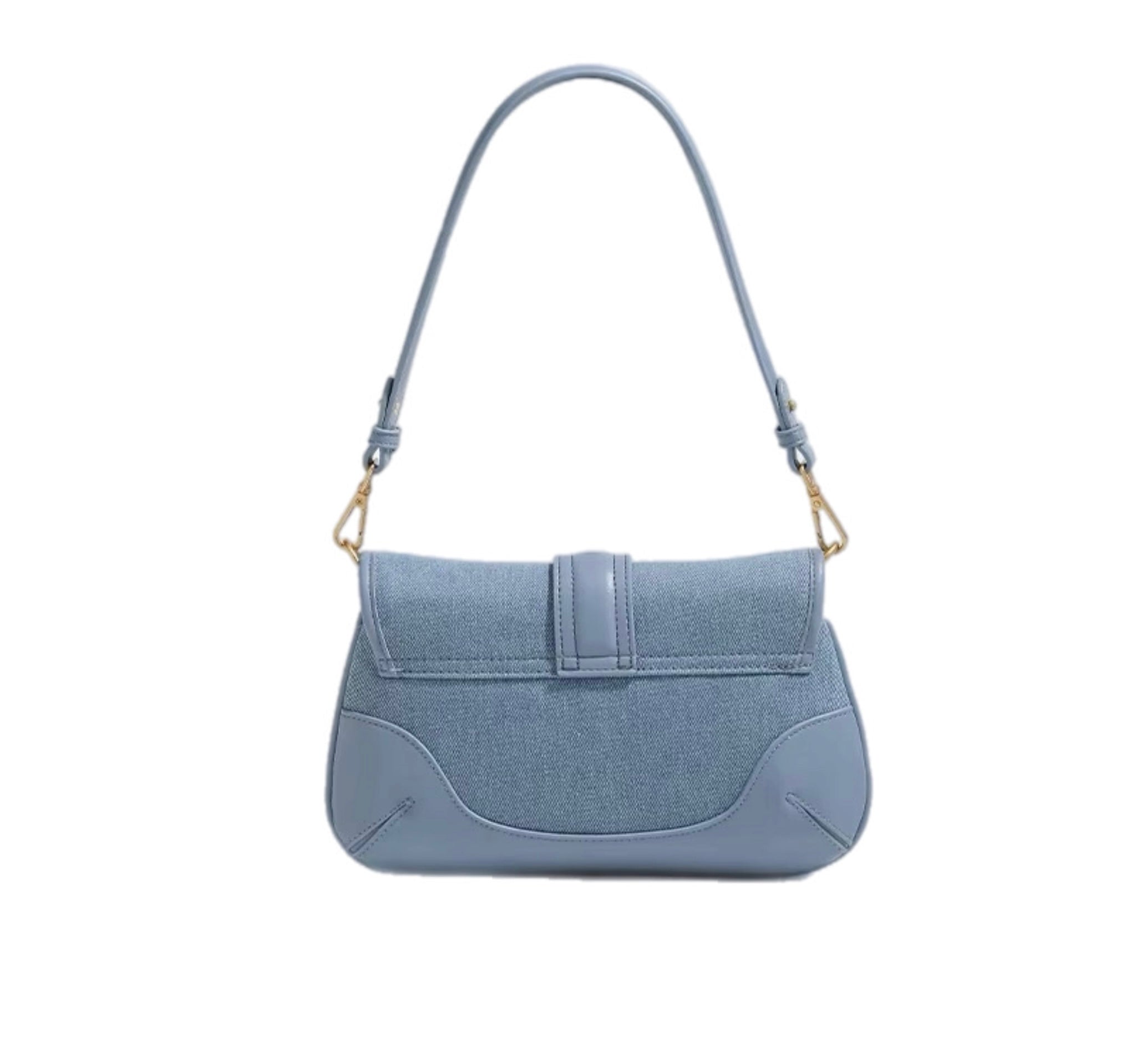 Modieuze schoudertas voor dames, meerdere zakken, grote capaciteit, retro denimblauwe okseltas, modieuze schoudertas voor dames
