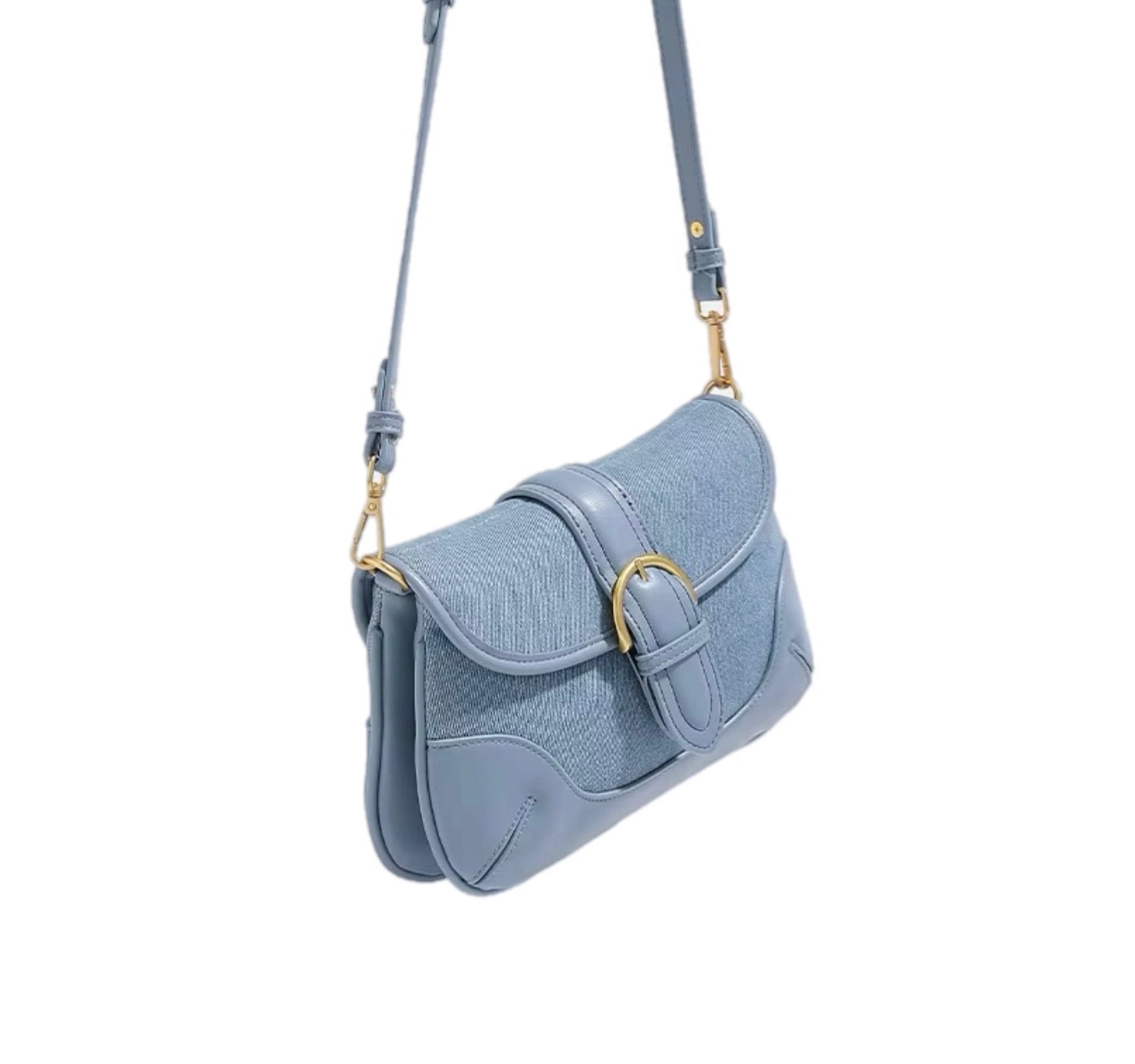 Modieuze schoudertas voor dames, meerdere zakken, grote capaciteit, retro denimblauwe okseltas, modieuze schoudertas voor dames