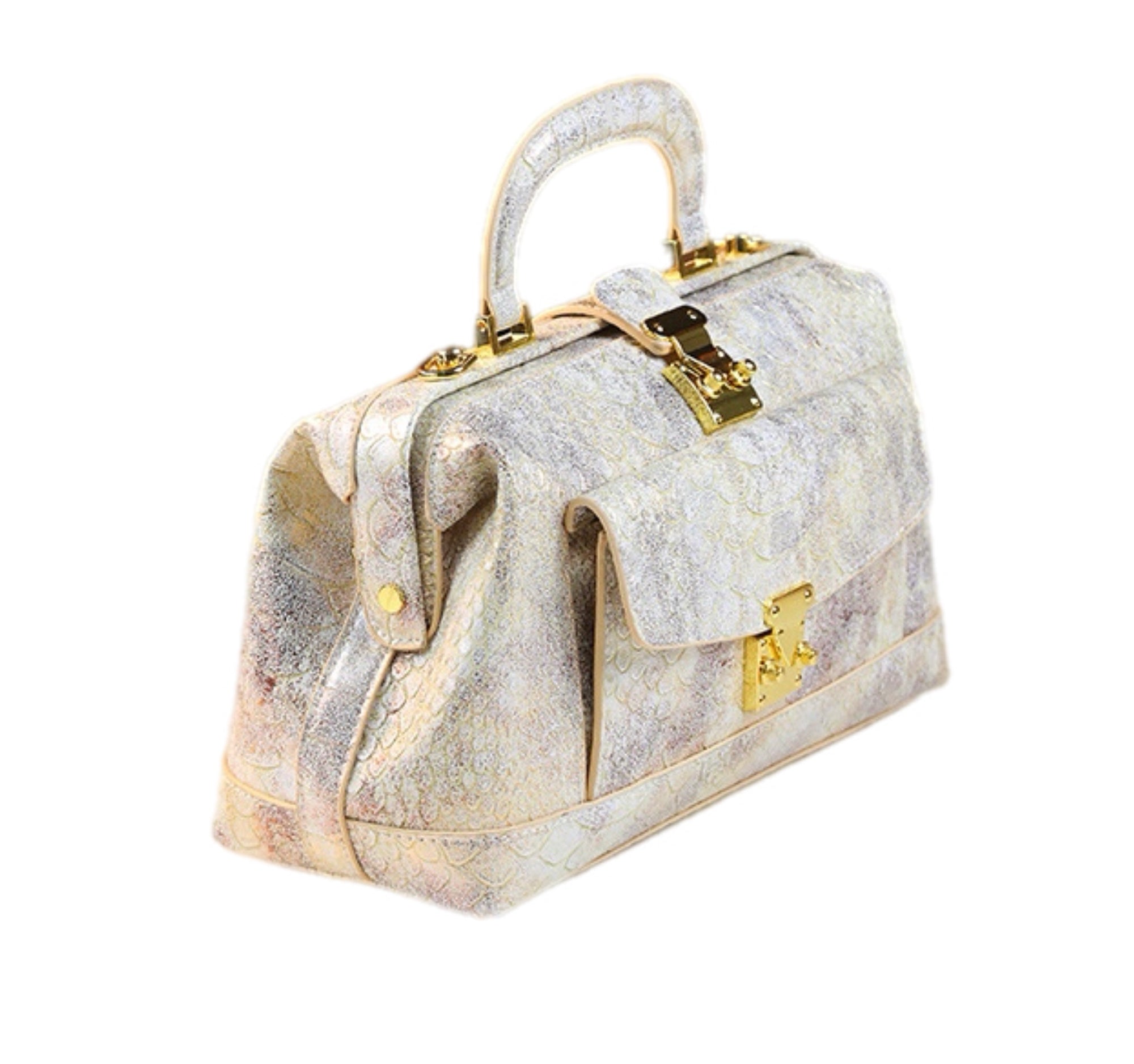 Women's Luxury Handbag Original Leather Large Capacity Party Retro Snakeskin Pattern Dumpling Women Handbag