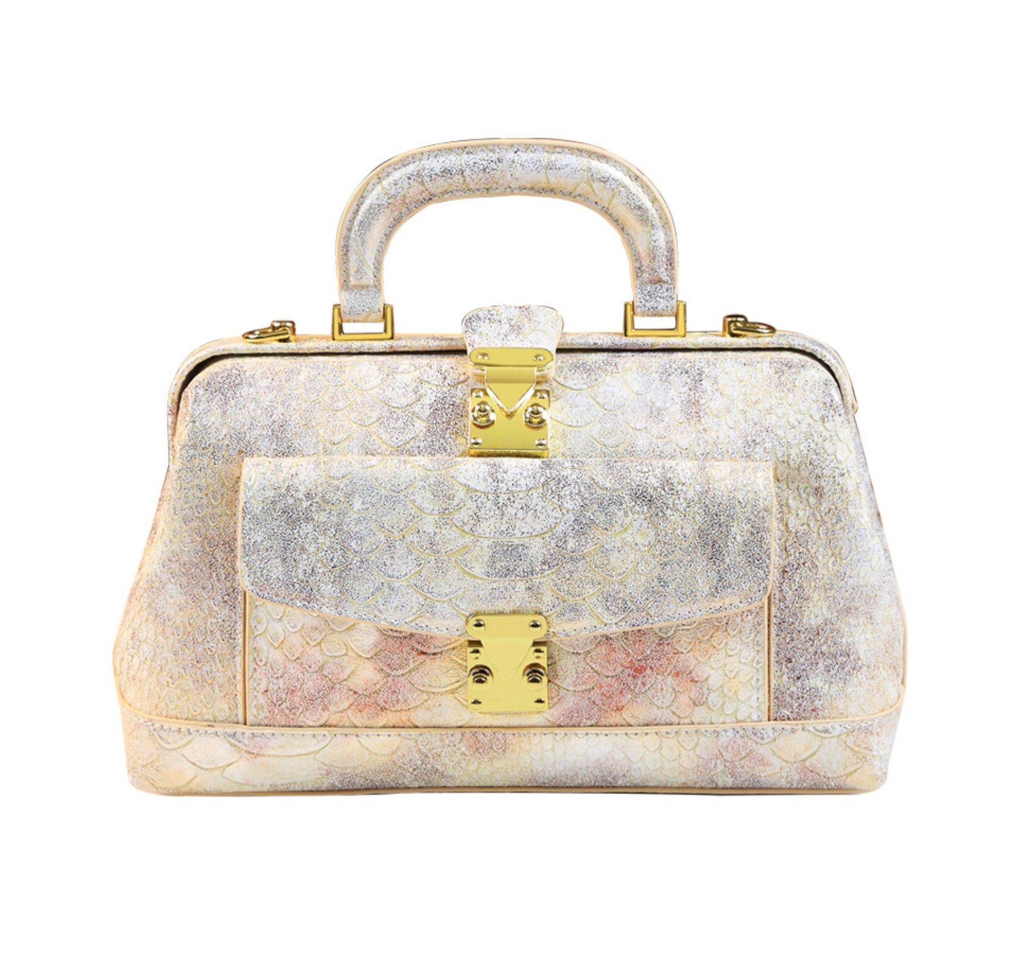 Women's Luxury Handbag Original Leather Large Capacity Party Retro Snakeskin Pattern Dumpling Women Handbag