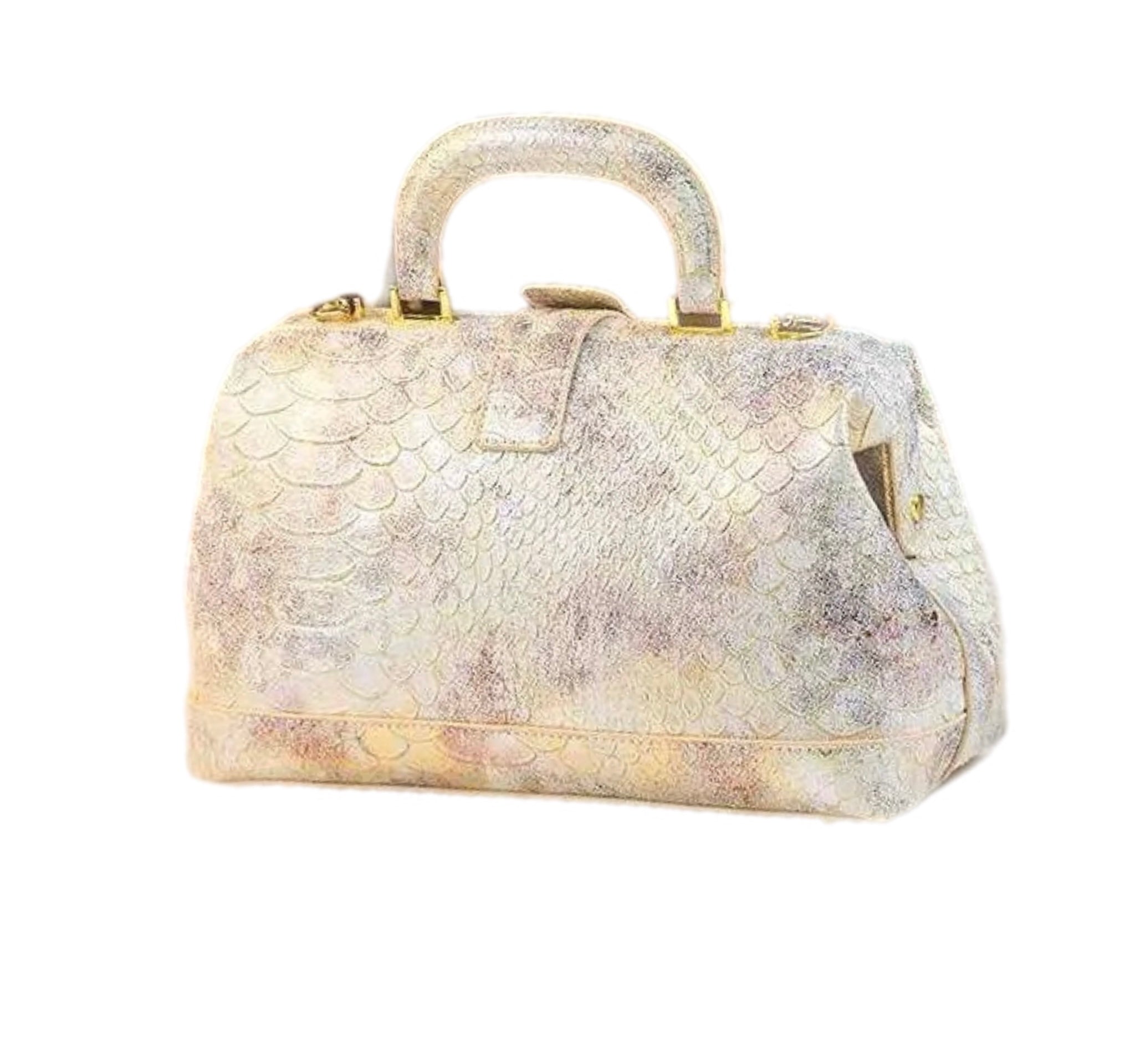 Luxe damestas van origineel leer met grote capaciteit, retro slangenhuidpatroon en Dumpling-handtas voor dames