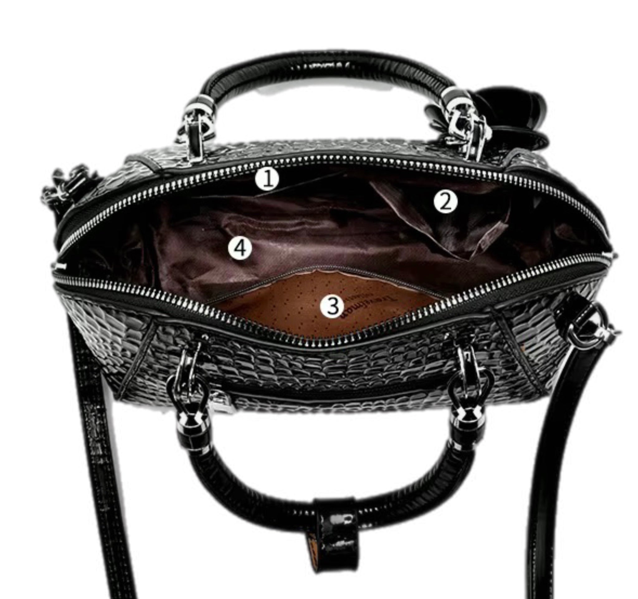 Luxe handtas voor dames, origineel leer, schoudertas met meerdere zakken en grote capaciteit, crossbody, modieuze schoudertas voor dames