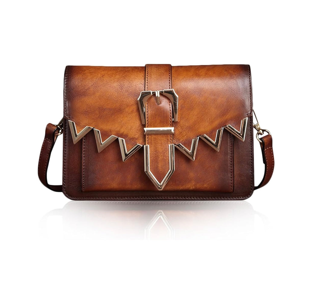 Women Fashionable Shoulder Bag Large Capacity Original Diagonal Leather Retro Small Square Bag Women's Shoulder Bag