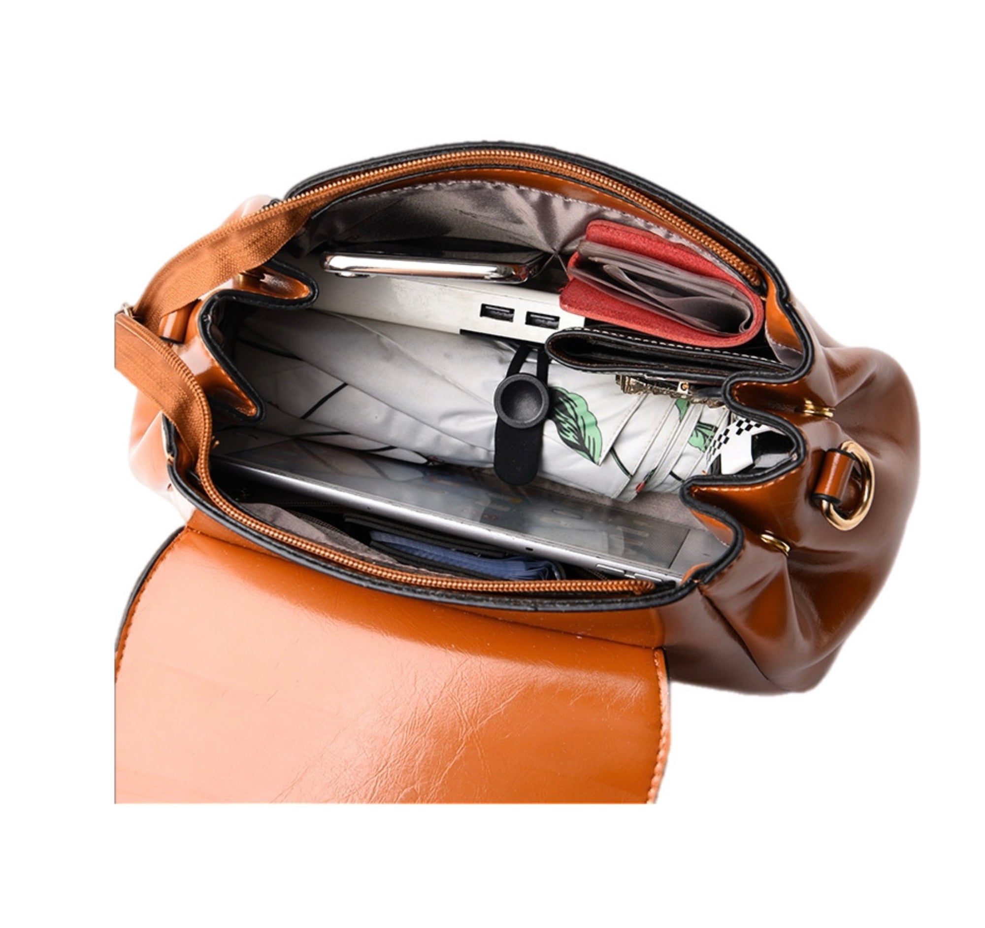 Women's Fashionable Shoulder Bag Original Leather Large Capacity Crossbody bag Zipper Pocket Shoulder Messenger bag