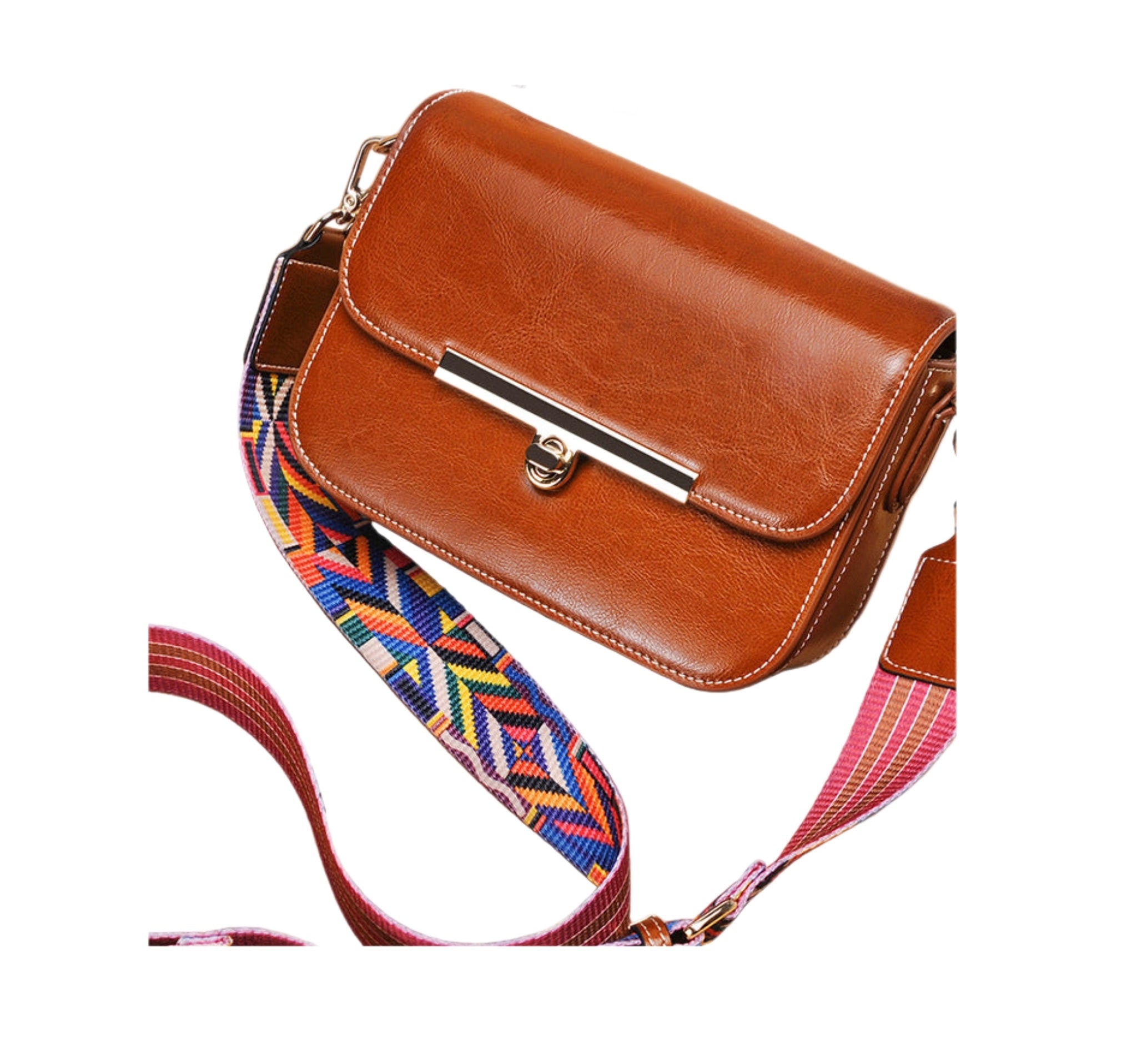 Casual retro schoudertas voor dames, puur leer, meerdere zakken, grote capaciteit, schoudertas voor dames, modieuze schoudertas voor dames