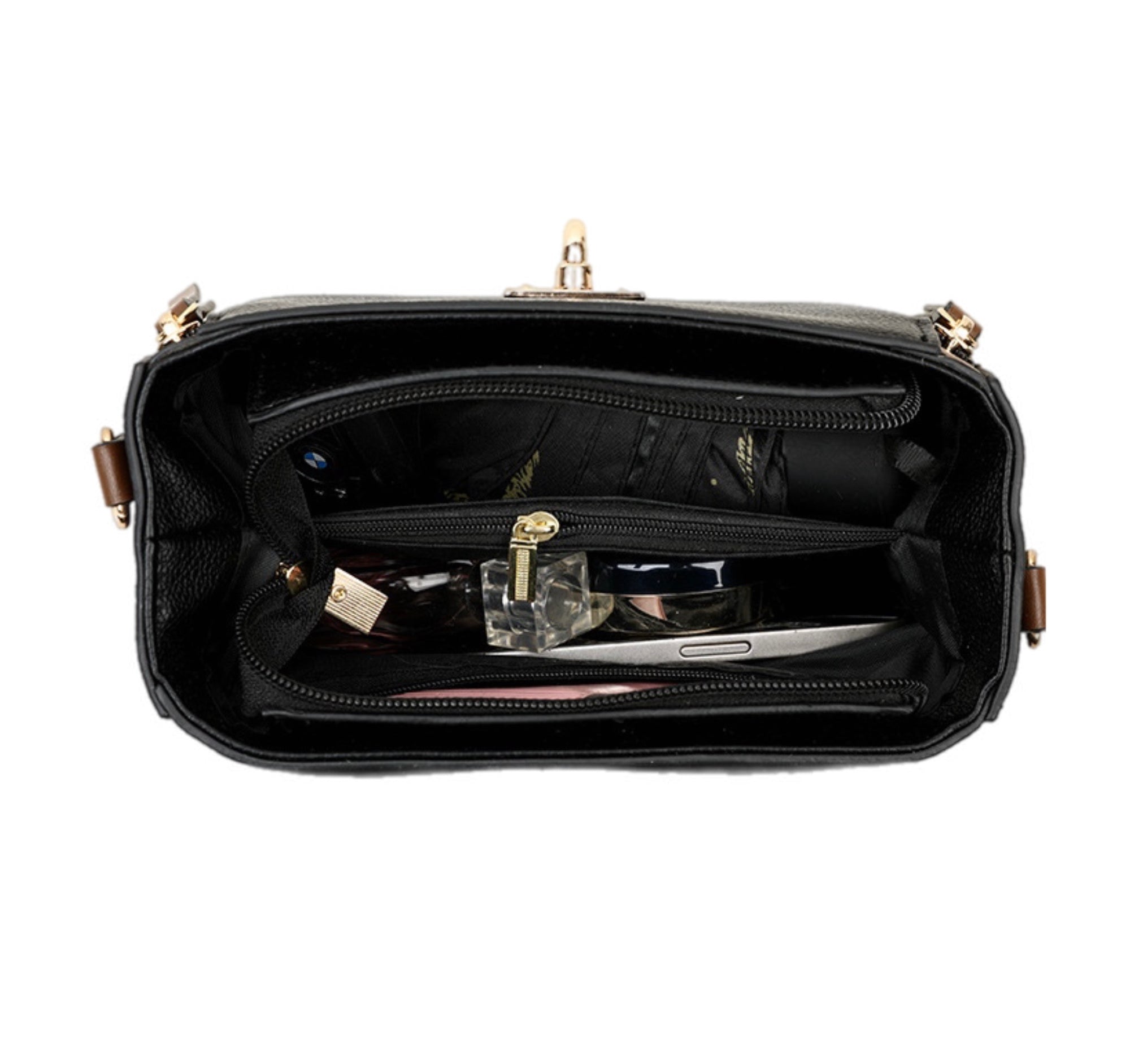 Women's Fashionable Shoulder Bag Multi Pocket Handbag Large Capacity Original Leather Women's Retro Portable Shoulder Bag