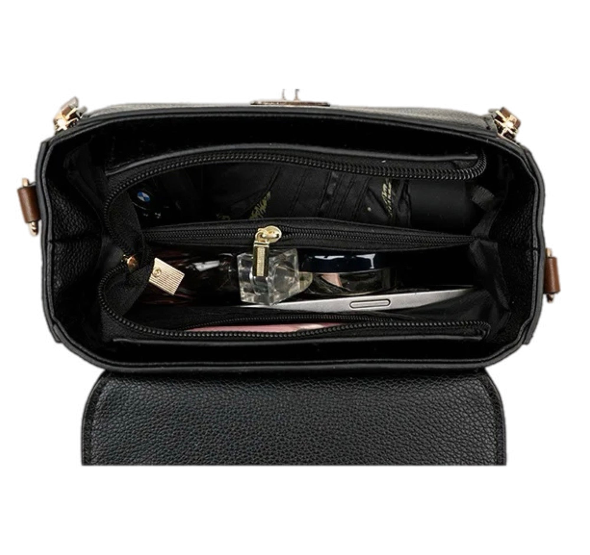 Women's Fashionable Shoulder Bag Multi Pocket Handbag Large Capacity Original Leather Women's Retro Portable Shoulder Bag