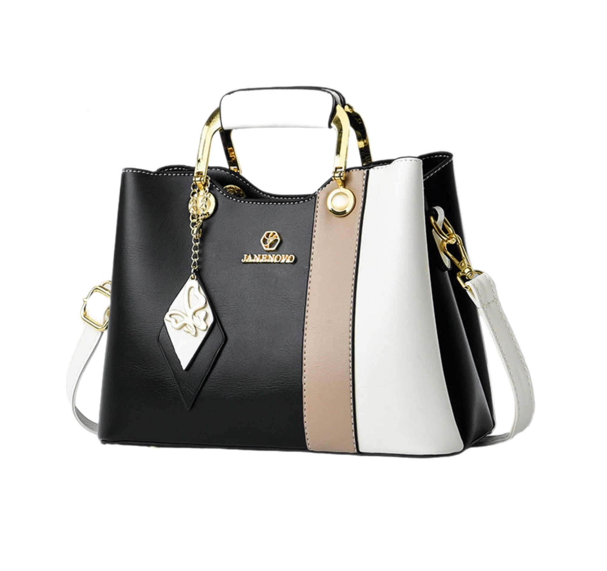 Women's Luxury Handbag PU Leather Multi Zipper Pocket Large Capacity Women's One Shoulder Portable Messenger Bag