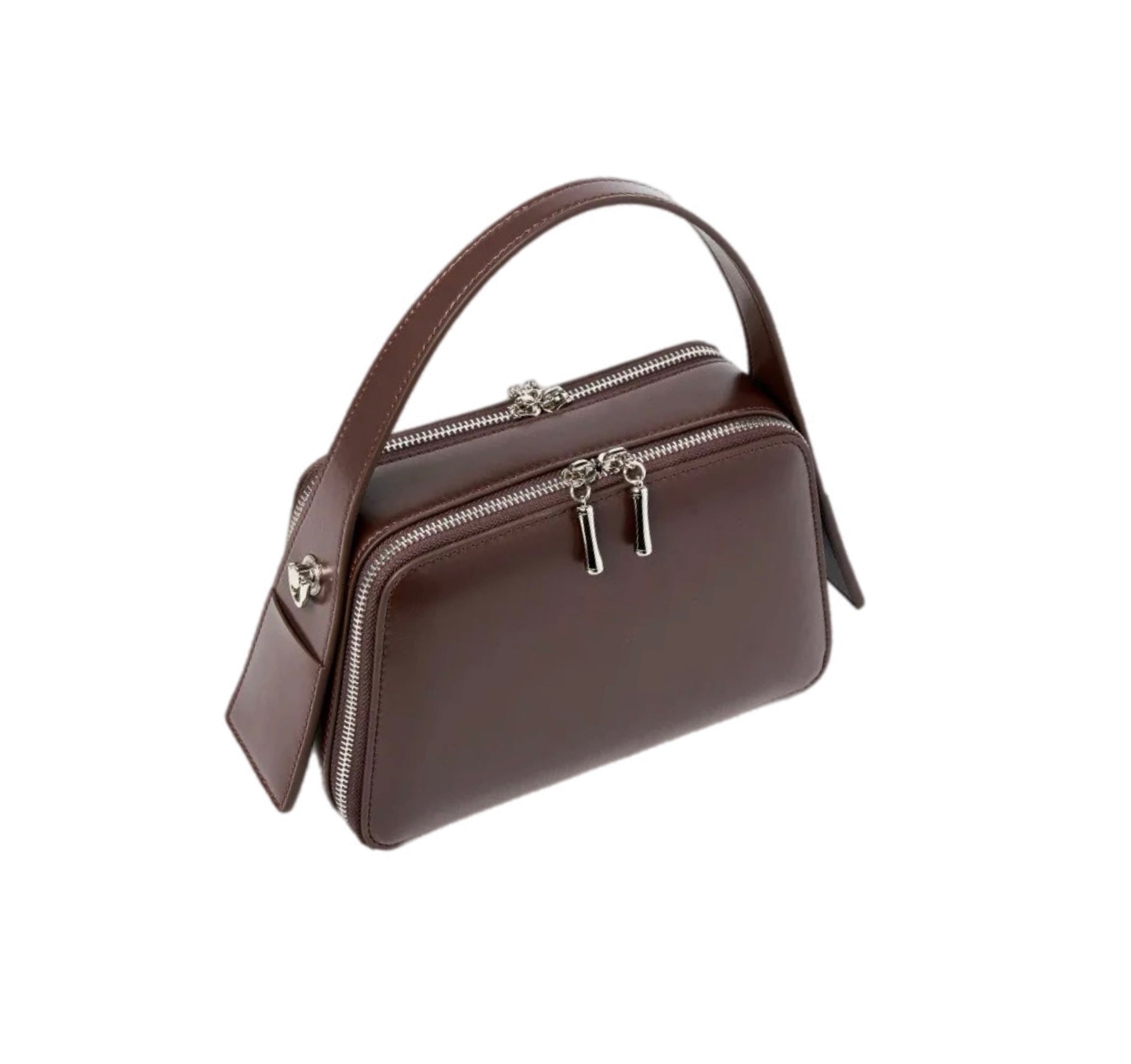Women's Genuine Leather Shoulder Bag Multi Zipper Pocket Large Capacity Crossbody Bag Fashionable Women's Shoulder Bag