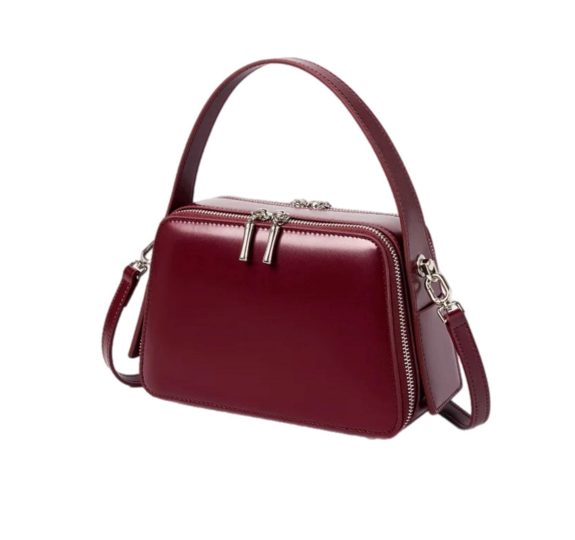 Women's Genuine Leather Shoulder Bag Multi Zipper Pocket Large Capacity Crossbody Bag Fashionable Women's Shoulder Bag