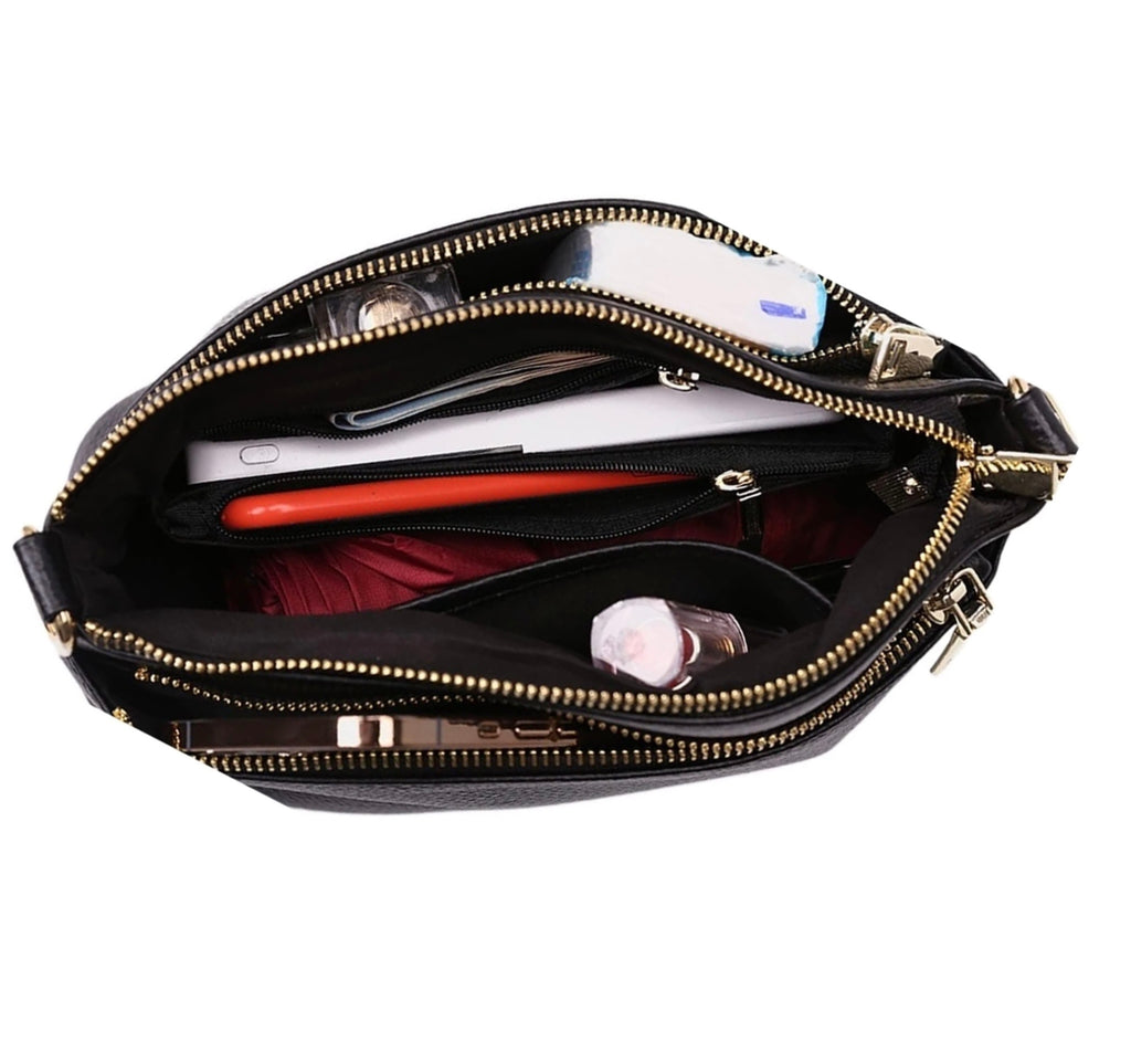 Women's Fashionable Shoulder Leather Bag Multi Function Pocket Crossbody Genuine Leather Handbag Women's Shoulder Bag
