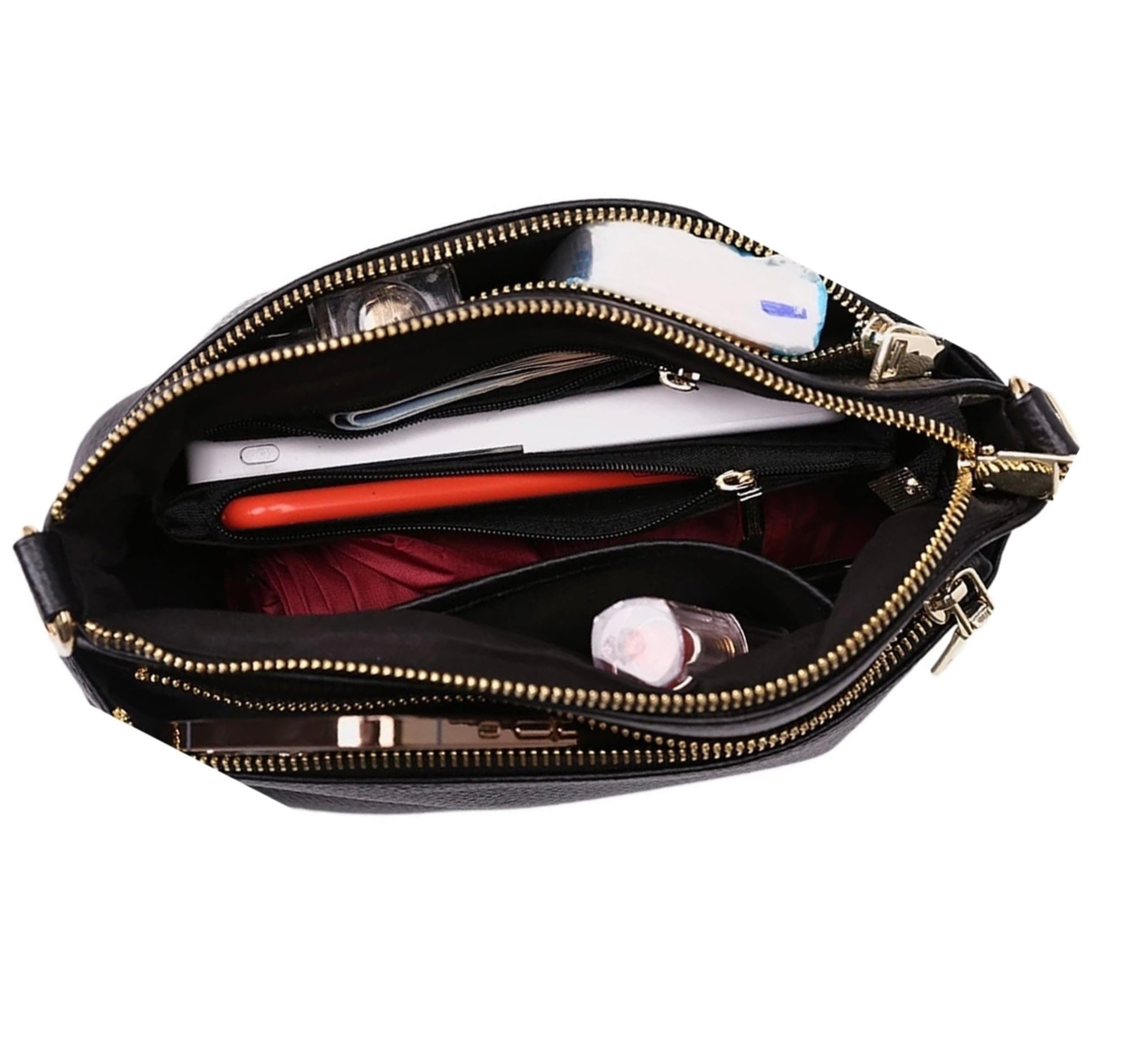Women's Fashionable Shoulder Leather Bag Multi Function Pocket Crossbody Genuine Leather Handbag Women's Shoulder Bag
