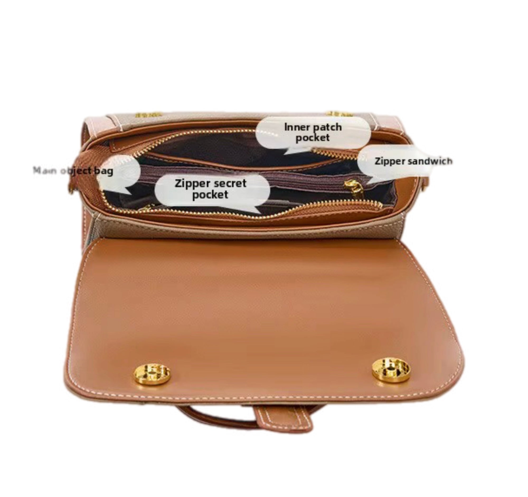 Women's Light Luxury One-shoulder Versatile Advanced Texture Fashion Handbag Original Leather  Multi Pocket Women Shoulder Bag