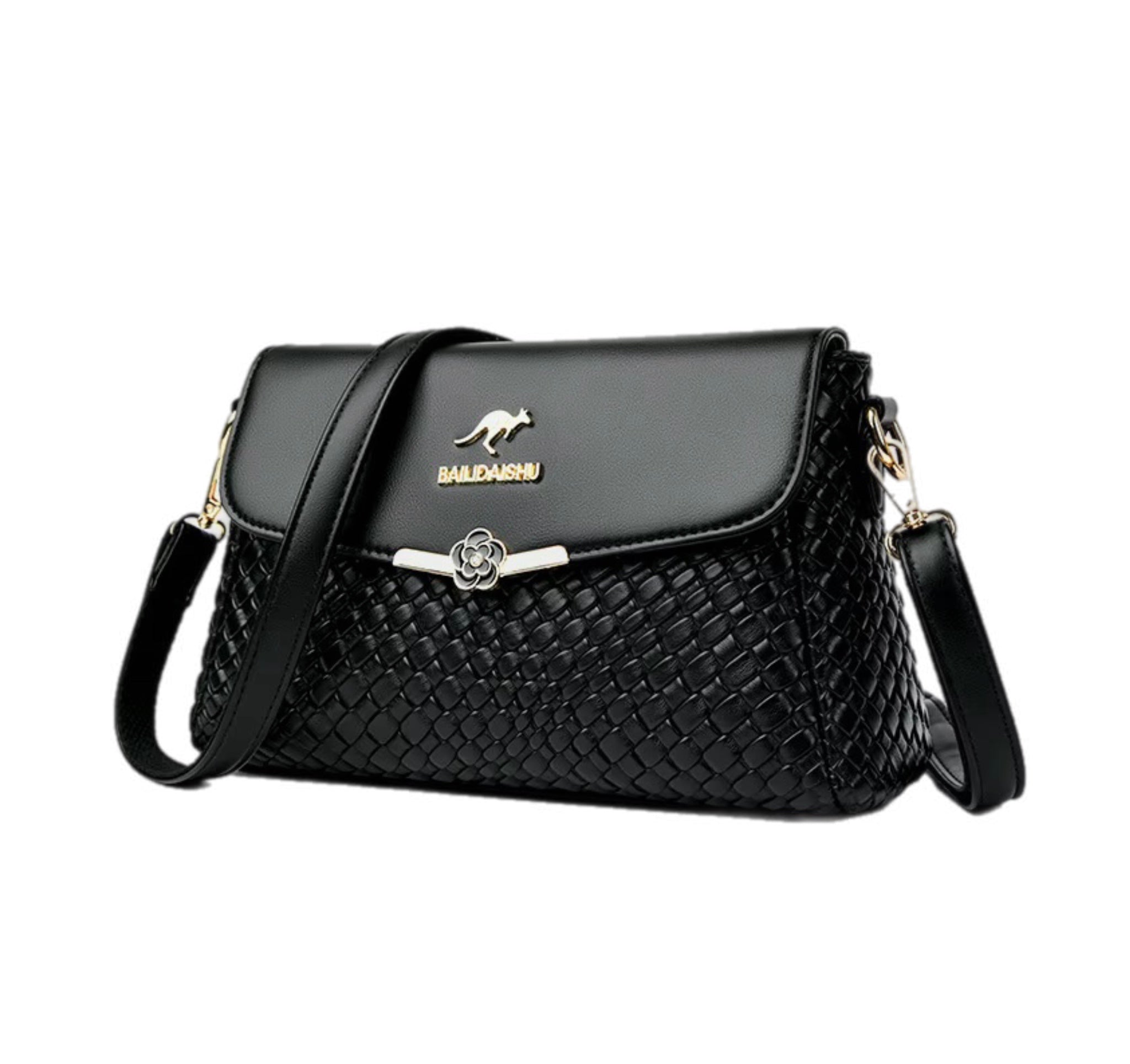 Modieuze crossbodytas voor dames, originele leren schoudertas met grote capaciteit, meerdere ritsvakken, schoudertas voor dames