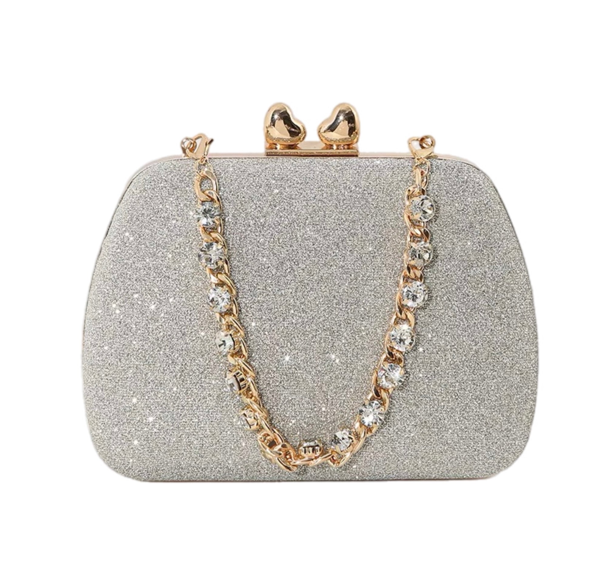 Women's Luxury Handbag Large Capacity Shoulder Bag Rhinstone Crafted Chain Handheld Women's Crossbody Small Square Bag