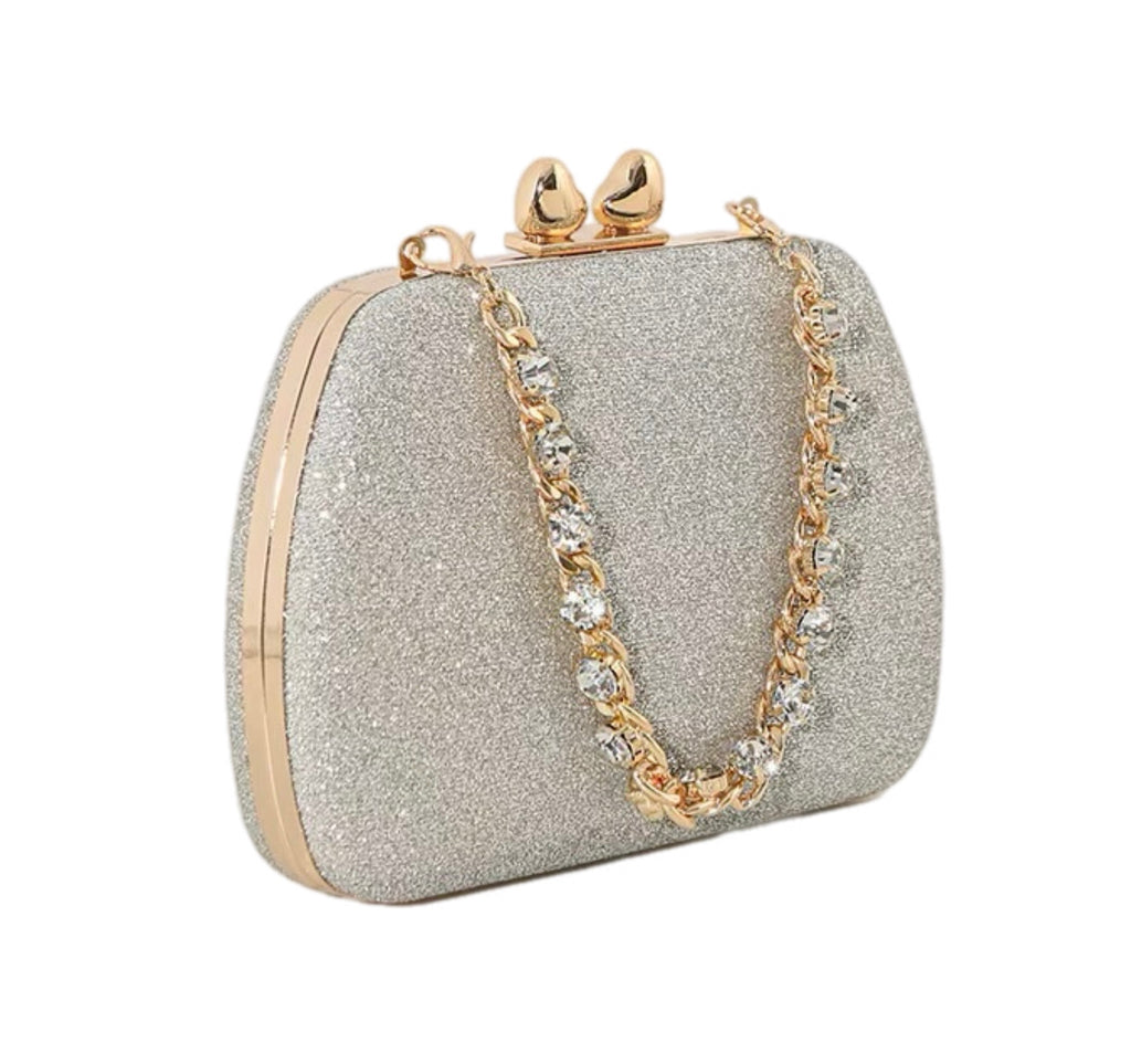 Women's Luxury Handbag Large Capacity Shoulder Bag Rhinstone Crafted Chain Handheld Women's Crossbody Small Square Bag
