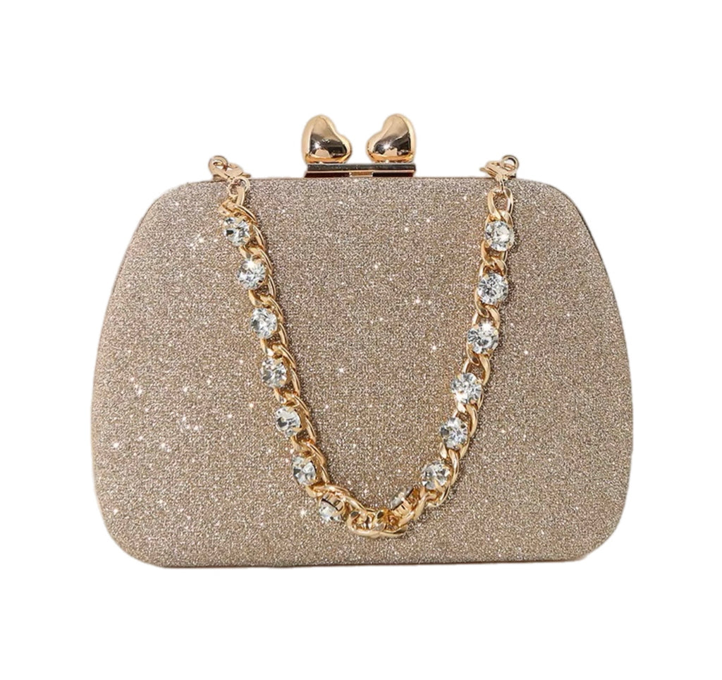 Women's Luxury Handbag Large Capacity Shoulder Bag Rhinstone Crafted Chain Handheld Women's Crossbody Small Square Bag