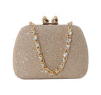 Women's Luxury Handbag Large Capacity Shoulder Bag Rhinstone Crafted Chain Handheld Women's Crossbody Small Square Bag