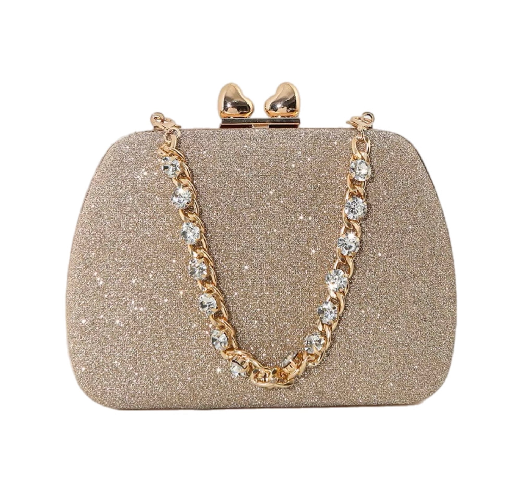 Women's Luxury Handbag Large Capacity Shoulder Bag Rhinstone Crafted Chain Handheld Women's Crossbody Small Square Bag