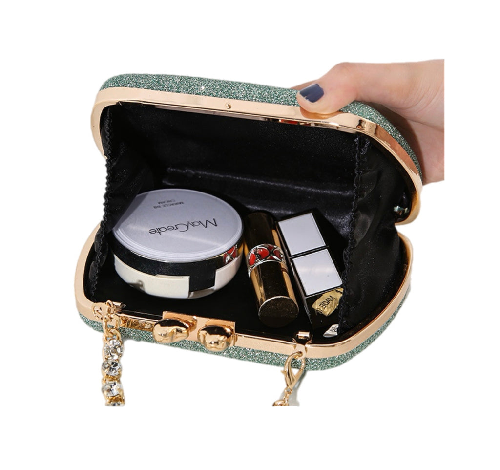 Women's Luxury Handbag Large Capacity Shoulder Bag Rhinstone Crafted Chain Handheld Women's Crossbody Small Square Bag
