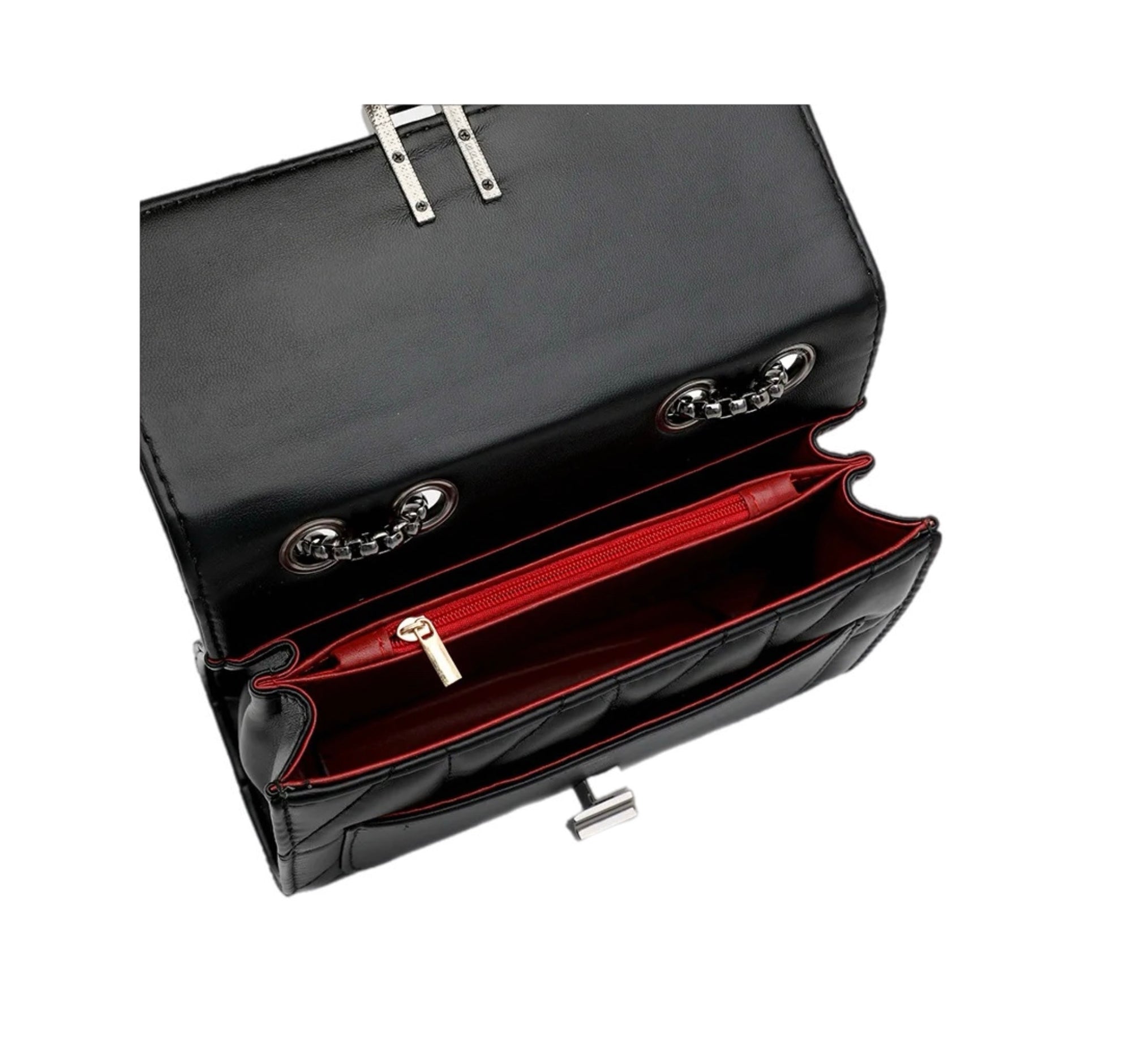 Women's Fashionable Shoulder Bag Original Leather Large Capacity Crossbody Bag Zipper Pocket Magnetic Buckle Women's Shoulder Bag