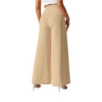 Women's Fashionable and Elegant Solid Color High Waist Wide Leg Loose Formal Long Pants Women's Fashion Leg Pants