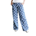 Modieuze dames wijde pijpen Lones baggy jeans broek Nieuwe losse hoge taille wijde pijpen casual mode dames broek