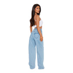 Women's Straight Slimming jeans High Waist Loose Jeans Style Breathable Heart Pocket Design Washed Long Women's Pants